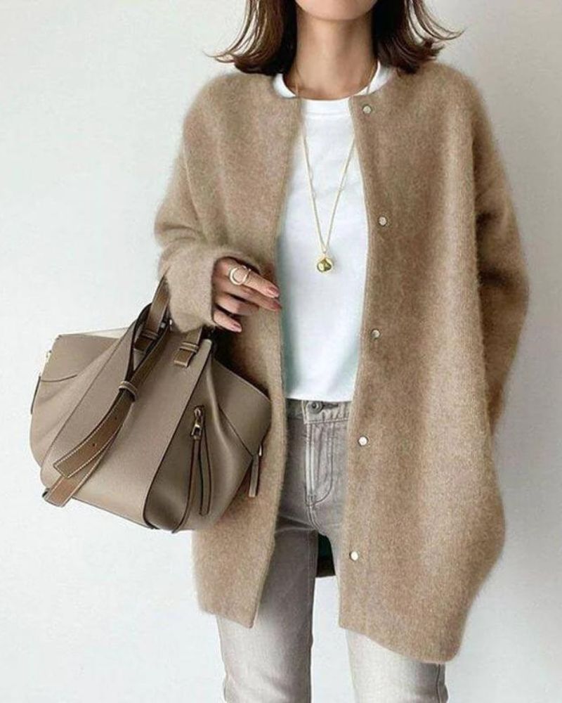 Lange Cardigan Met Knoopsluiting | Winter