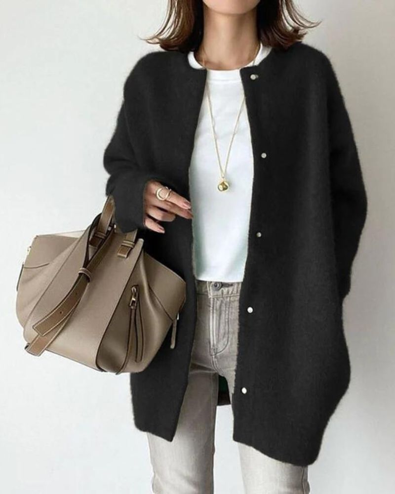 Lange Cardigan Met Knoopsluiting | Winter