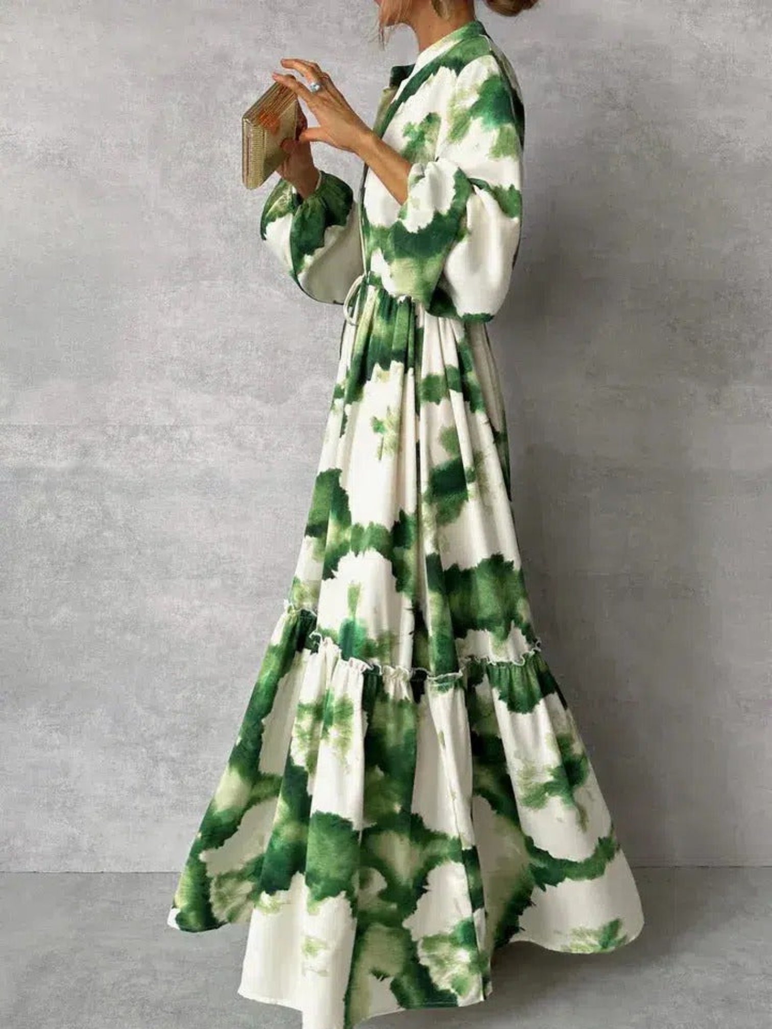 Andrea | Kleurrijke Maxi Jurk Met Bloemenprint | Lange Mouwen