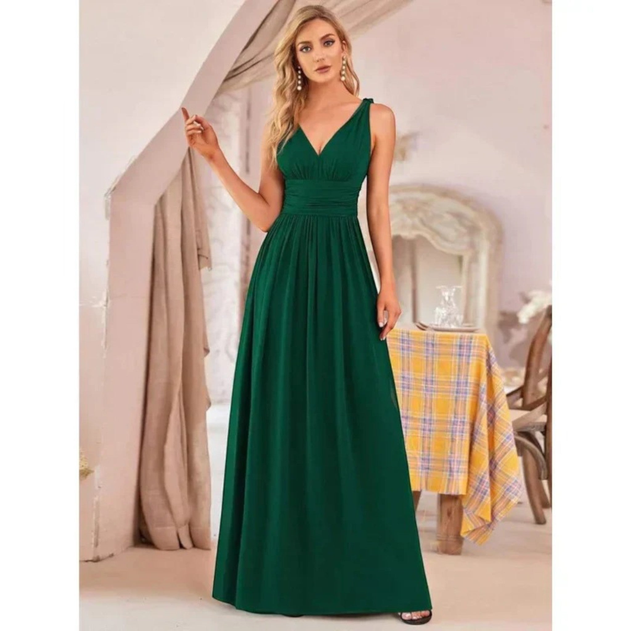 Ayla | Jurk Met V-hals | Maxi