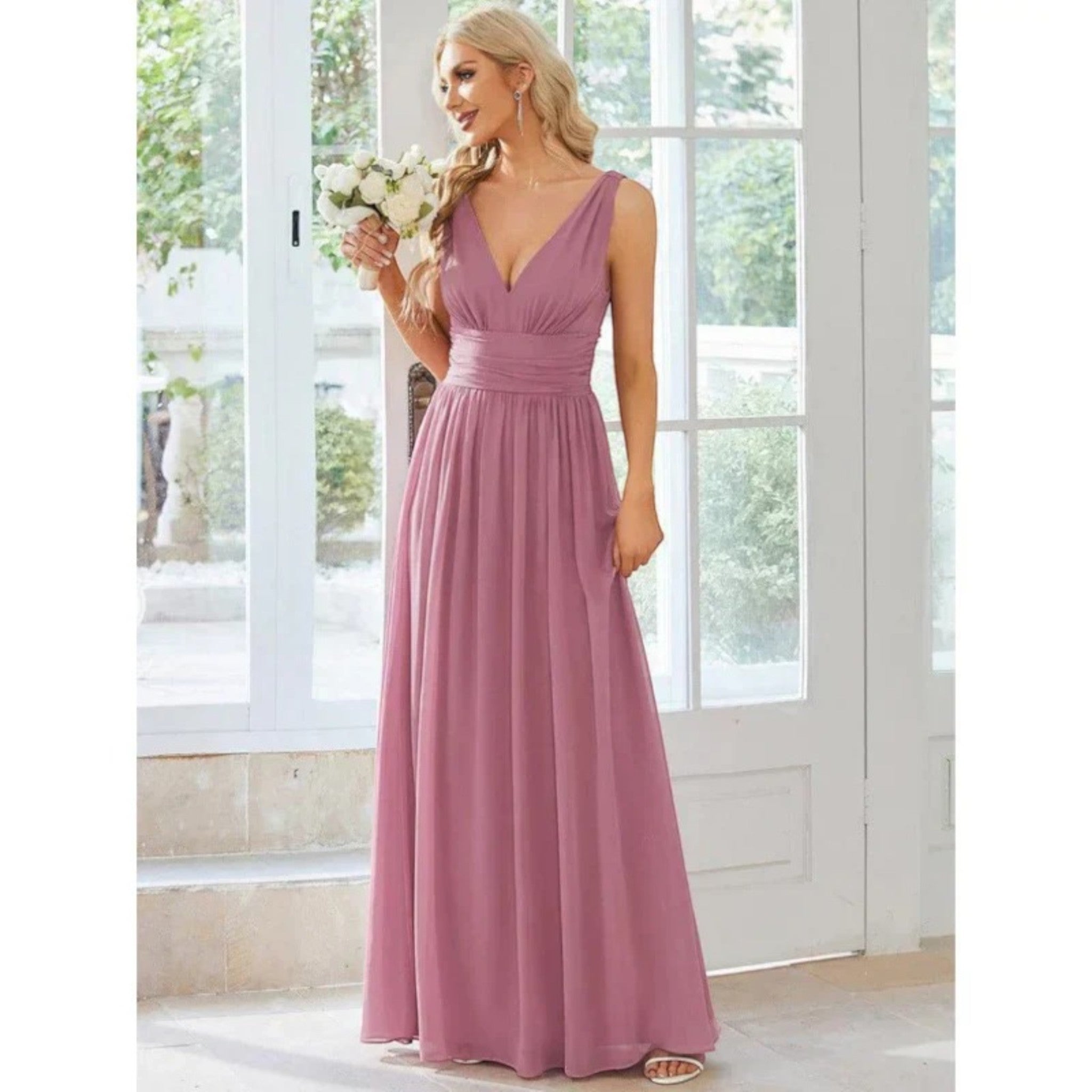 Ayla | Jurk Met V-hals | Maxi