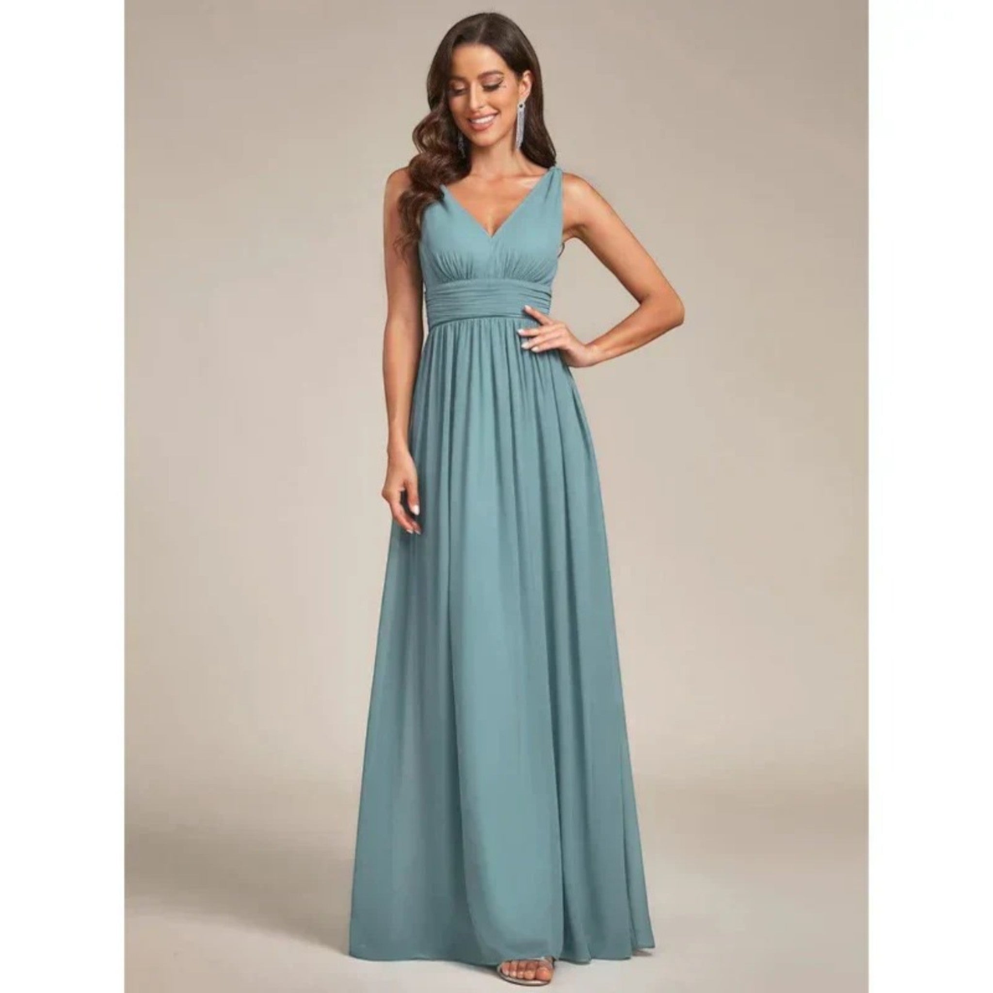 Ayla | Jurk Met V-hals | Maxi