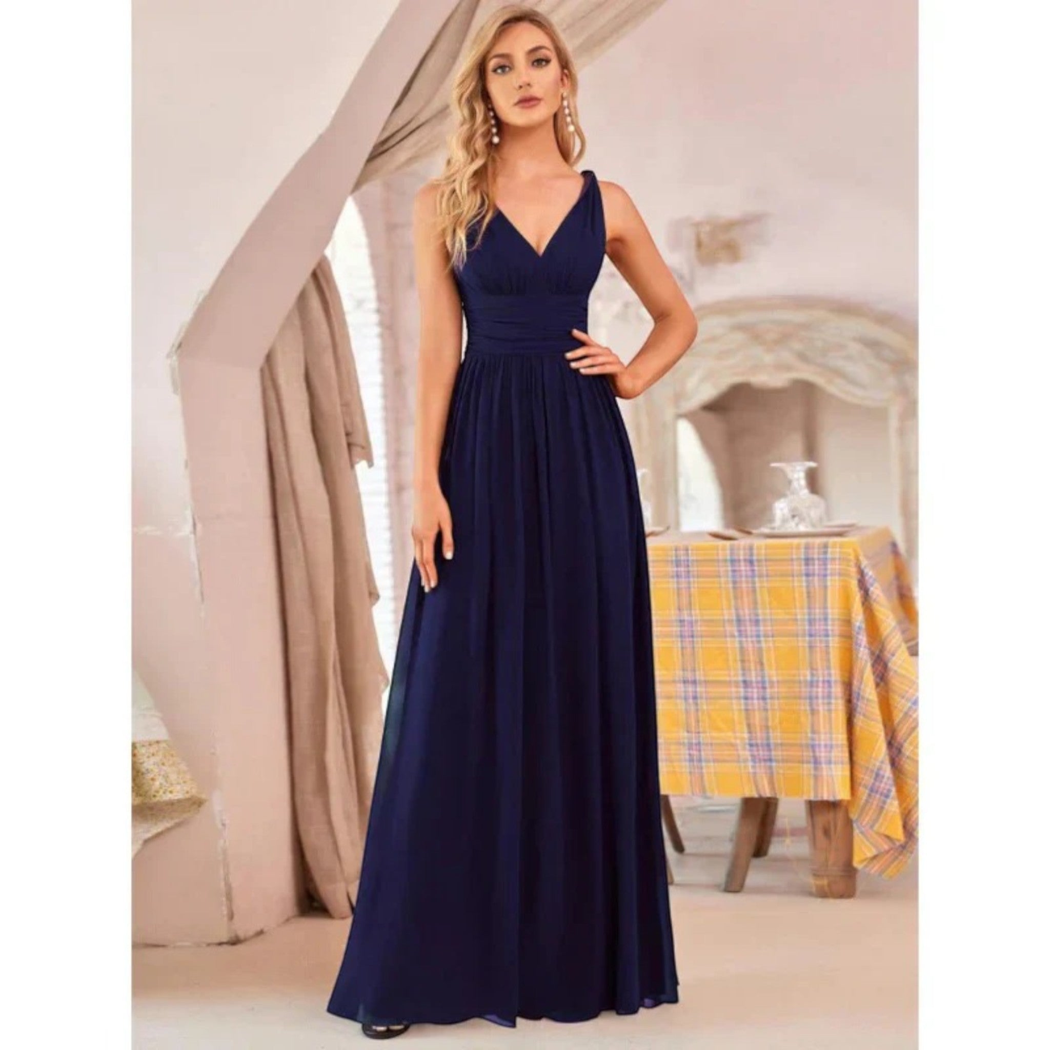 Ayla | Jurk Met V-hals | Maxi