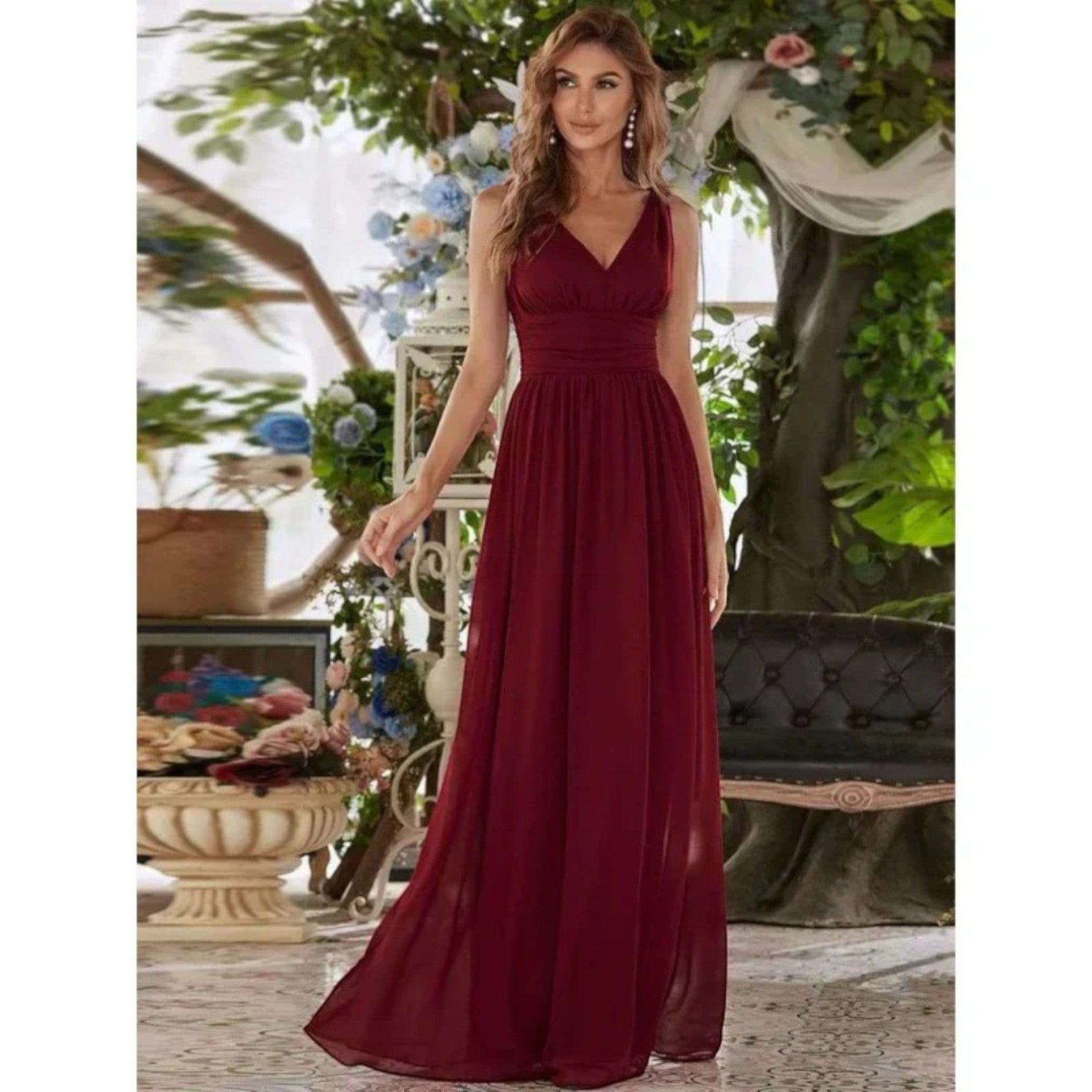 Ayla | Jurk Met V-hals | Maxi