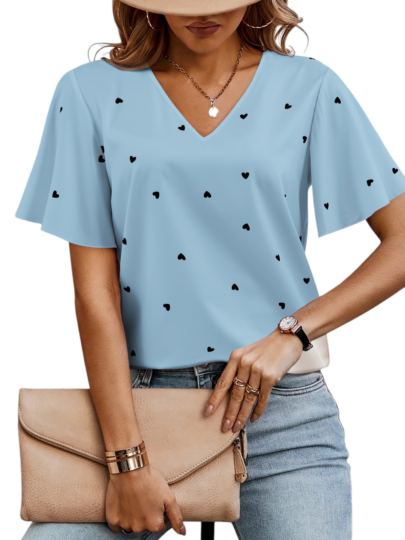 Zomerse Top Met Harten Print