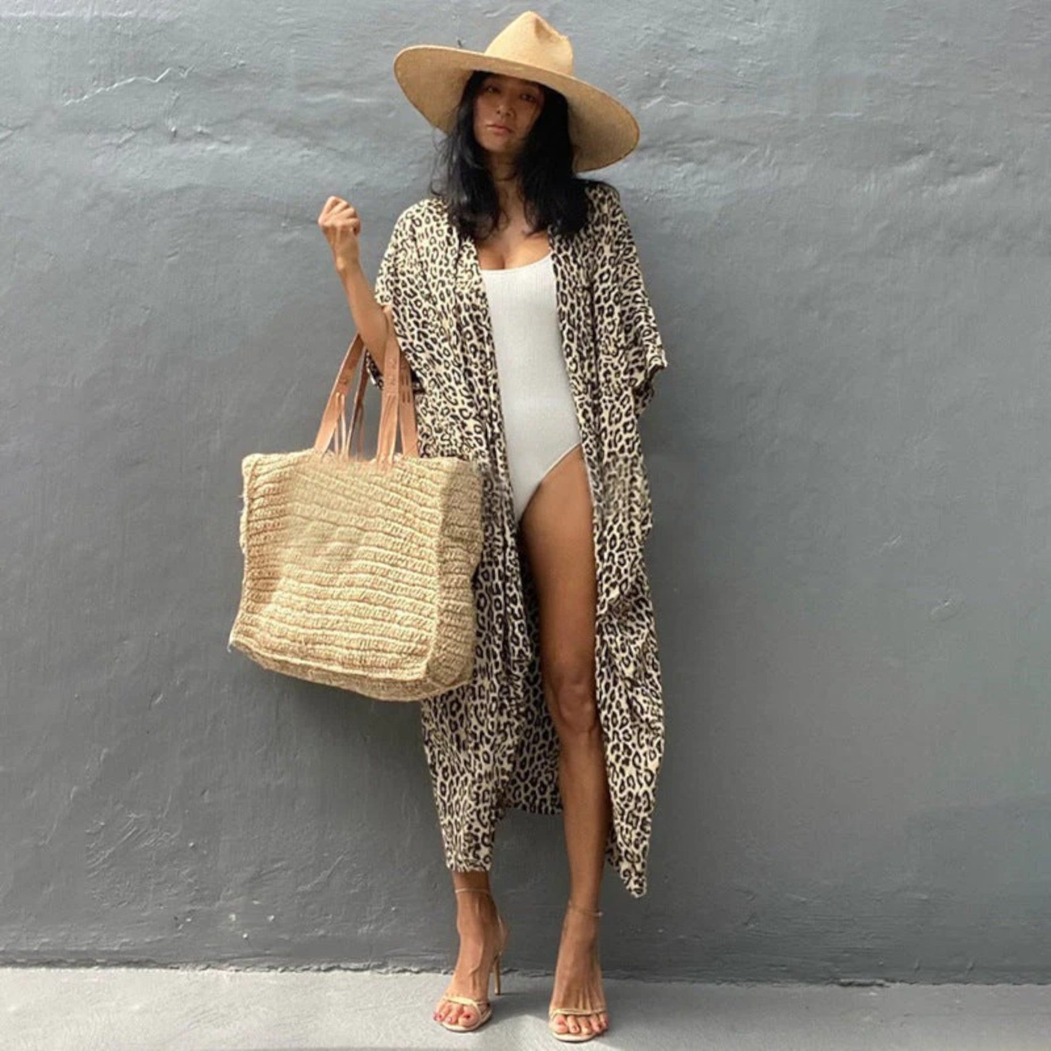 Kimono Strandjurk Met Tie-dye Print