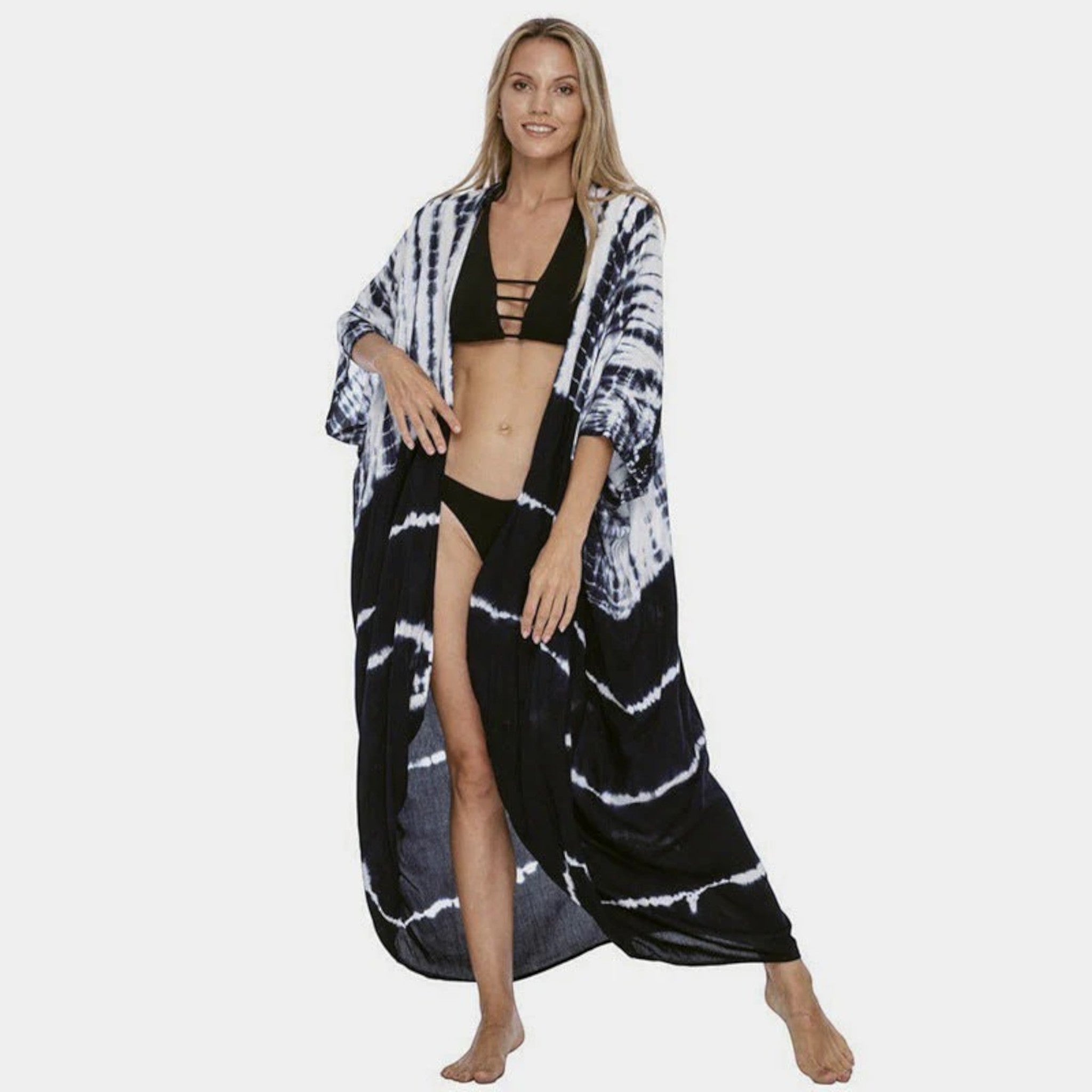 Kimono Strandjurk Met Tie-dye Print