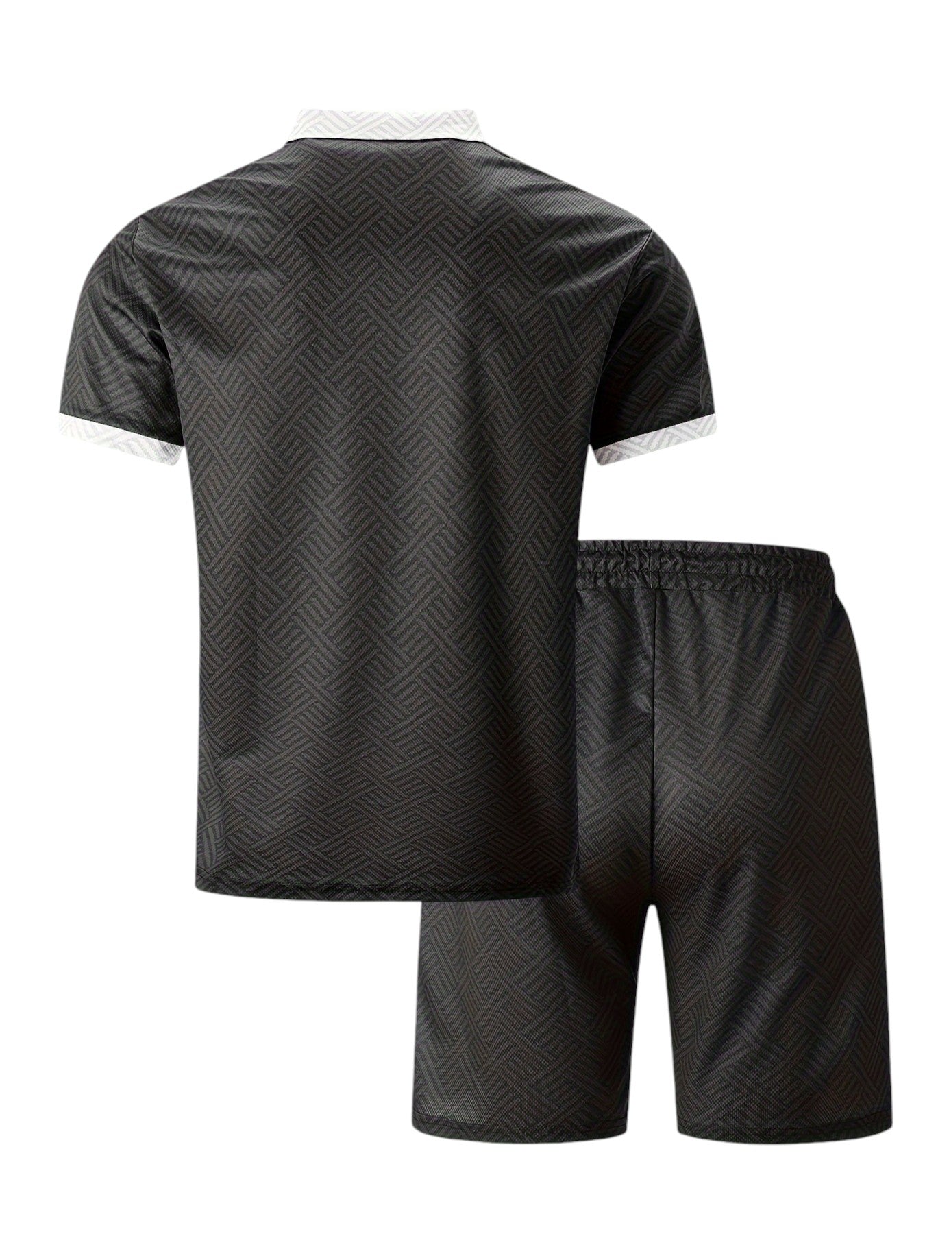 2-Delige Heren Set Half Zip Polo & Shorts