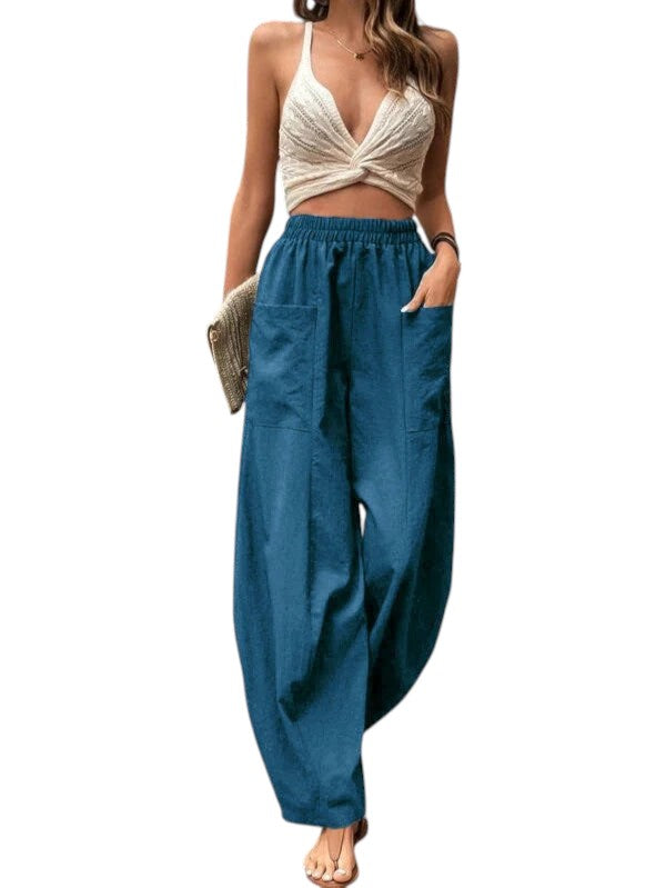 Wijde Dames Broek Met Stretch