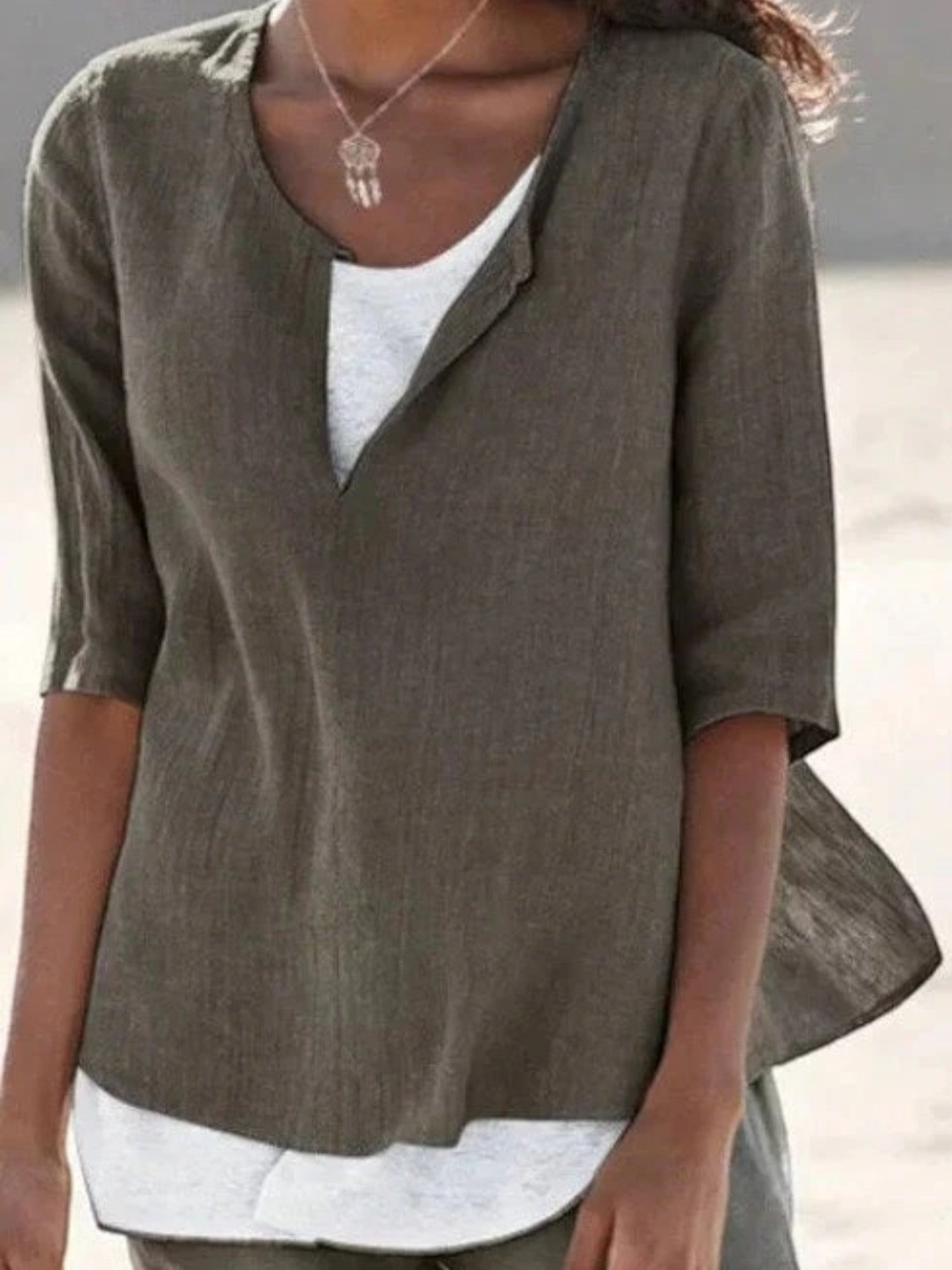 Anna | Gelaagde Zomerblouse Met V-hals