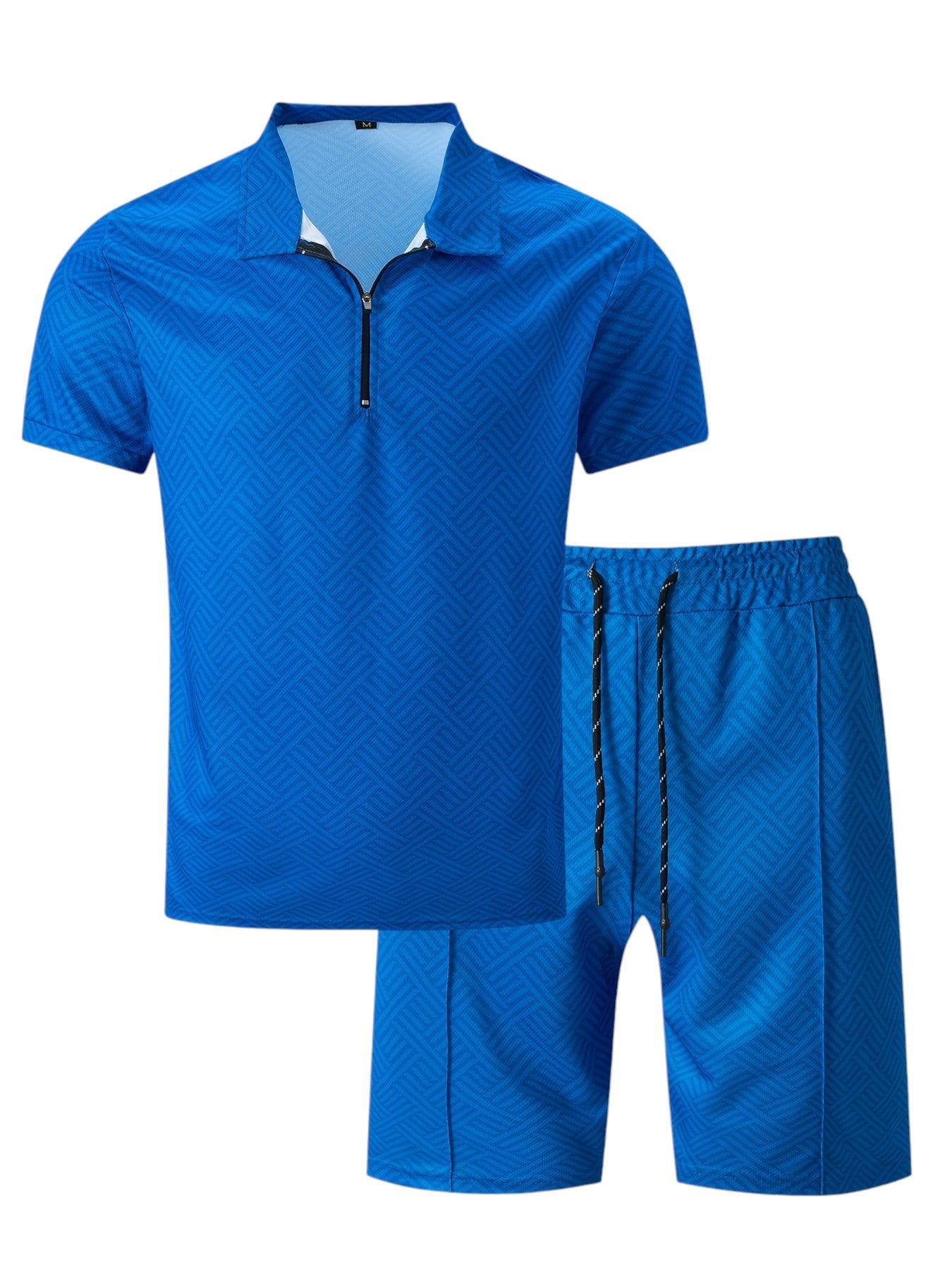 2-Delige Heren Set Half Zip Polo & Shorts