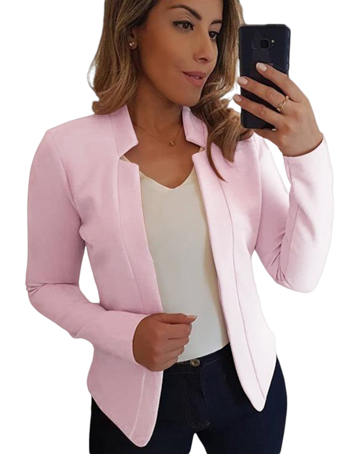 Nette Dames Blazer Met Open Voorkant