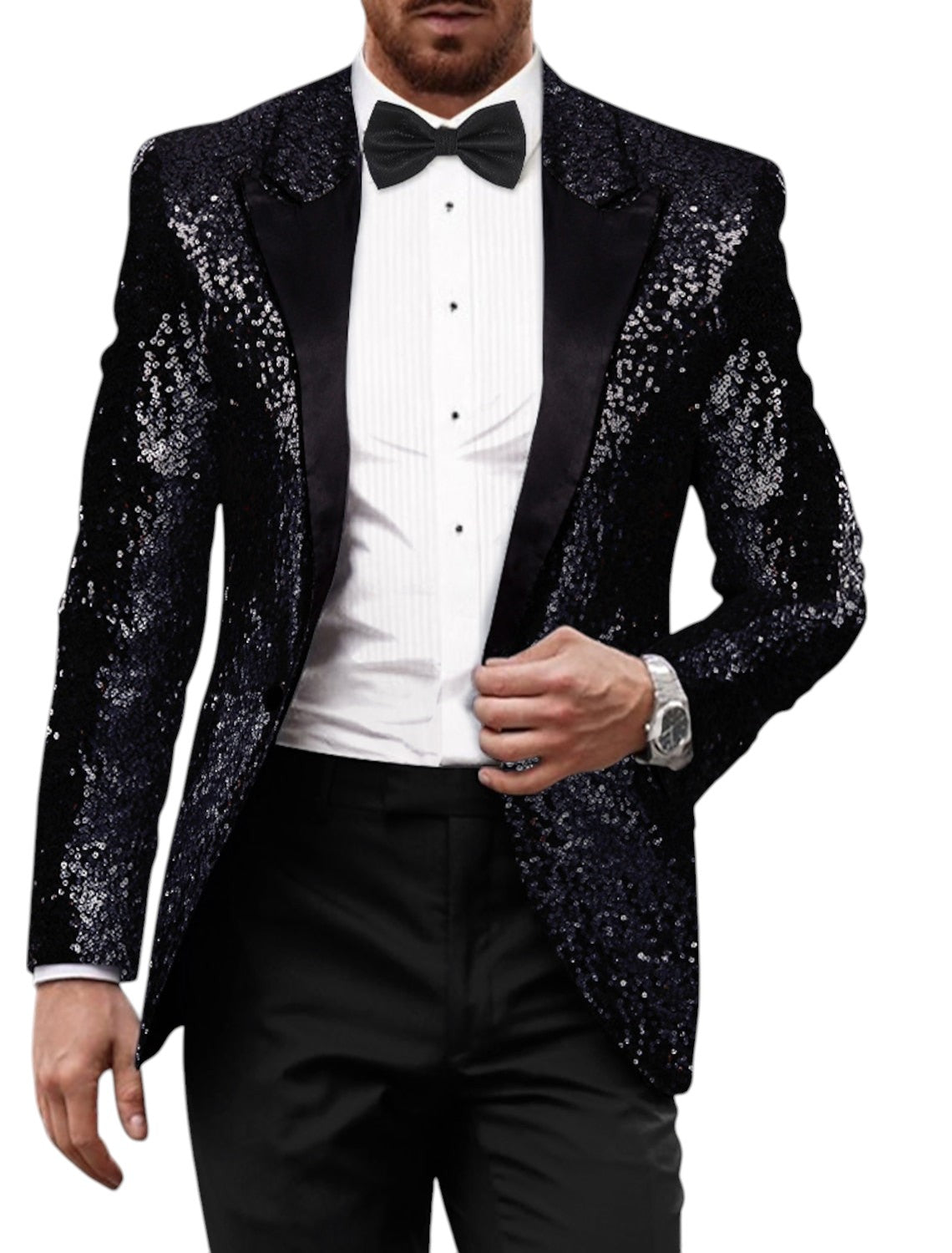 Retro Glitter Blazer Voor Mannen