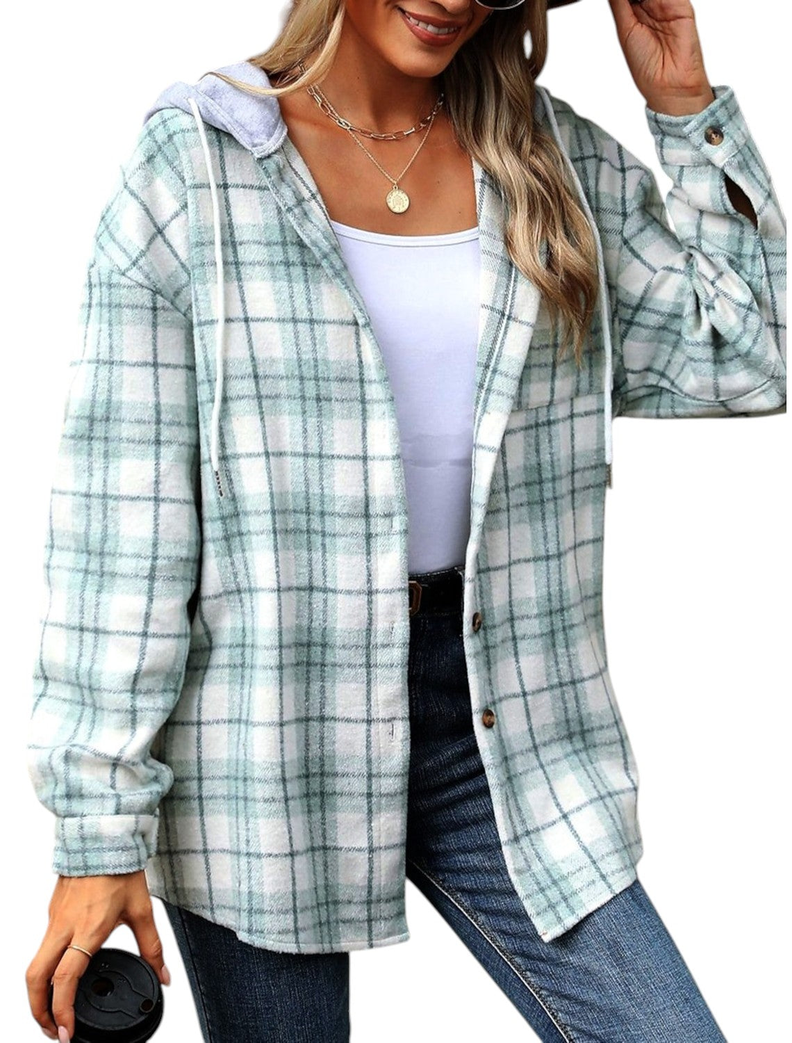 Casual Geblokt Vest Met Capuchon Dames