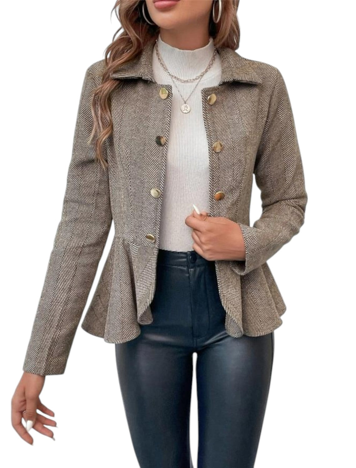 Stijlvol Dames Jasje Met Knoopdetails