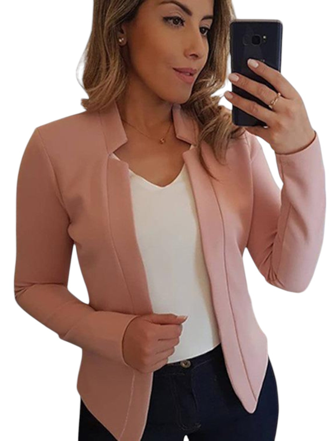 Nette Dames Blazer Met Open Voorkant