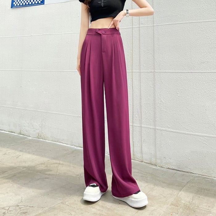 Elegante Pantalon Broek Met Hoge Taille Dames