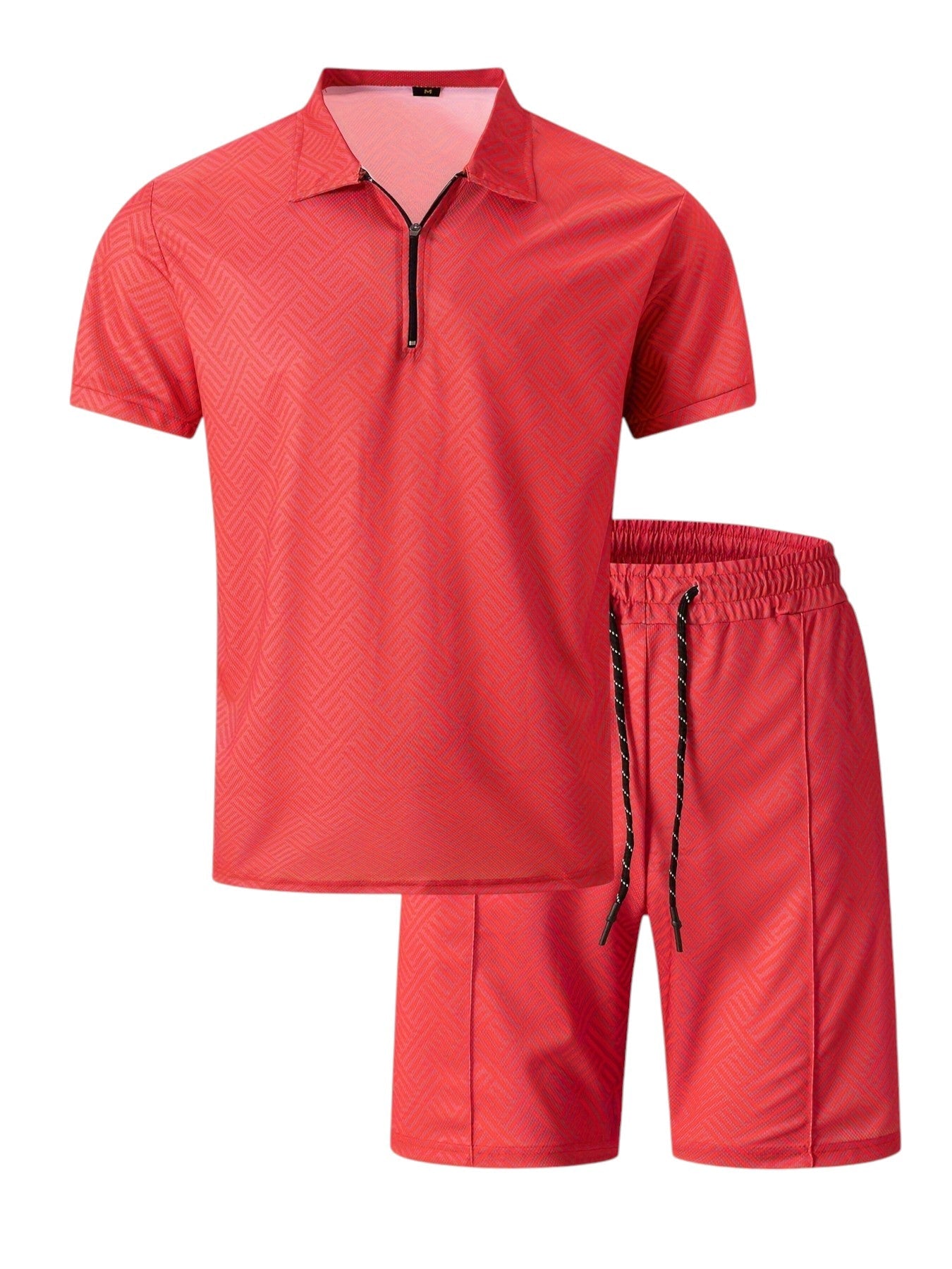 2-Delige Heren Set Half Zip Polo & Shorts