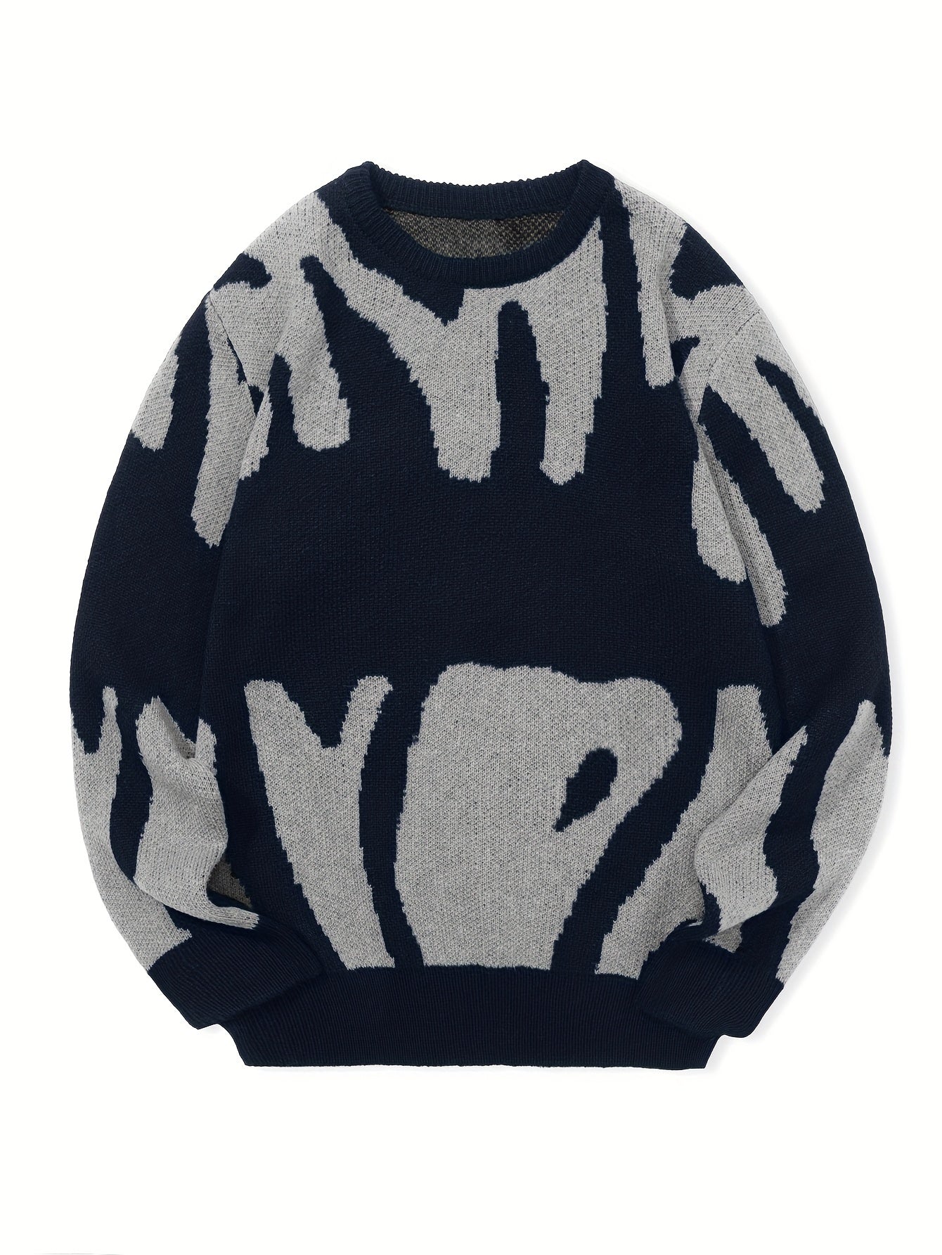 Oversized Gebreide Trui Met Print Voor Heren - Jay