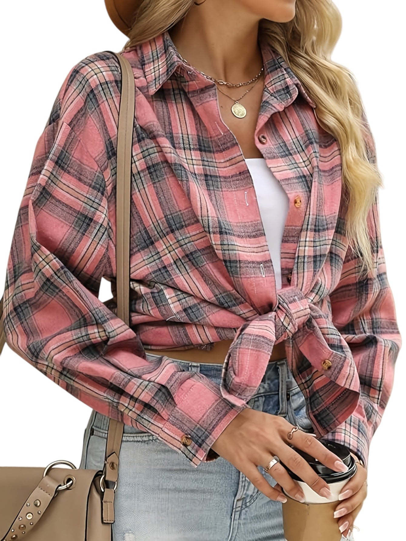 Casual Geruite Blouse voor Dames