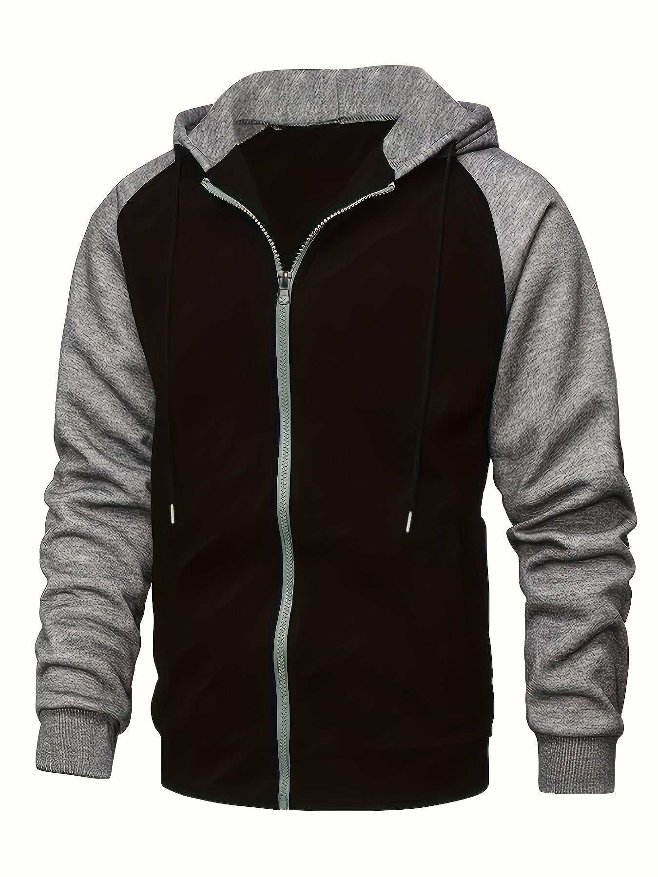 Tweekleurige Hoodie Met Rits Voor Heren | Lange Mouwen