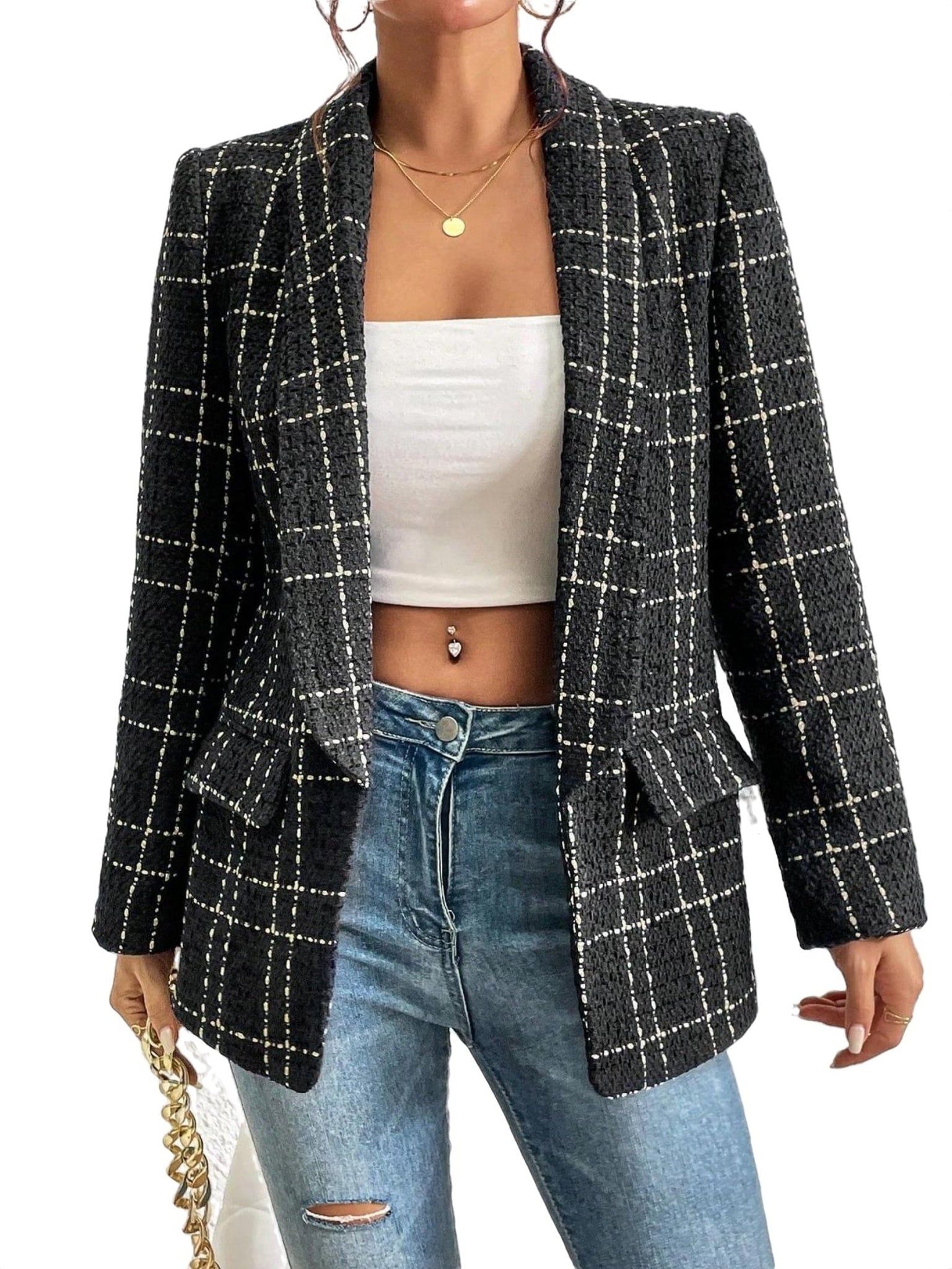 Geruite Dames Blazer Jas - Lucia