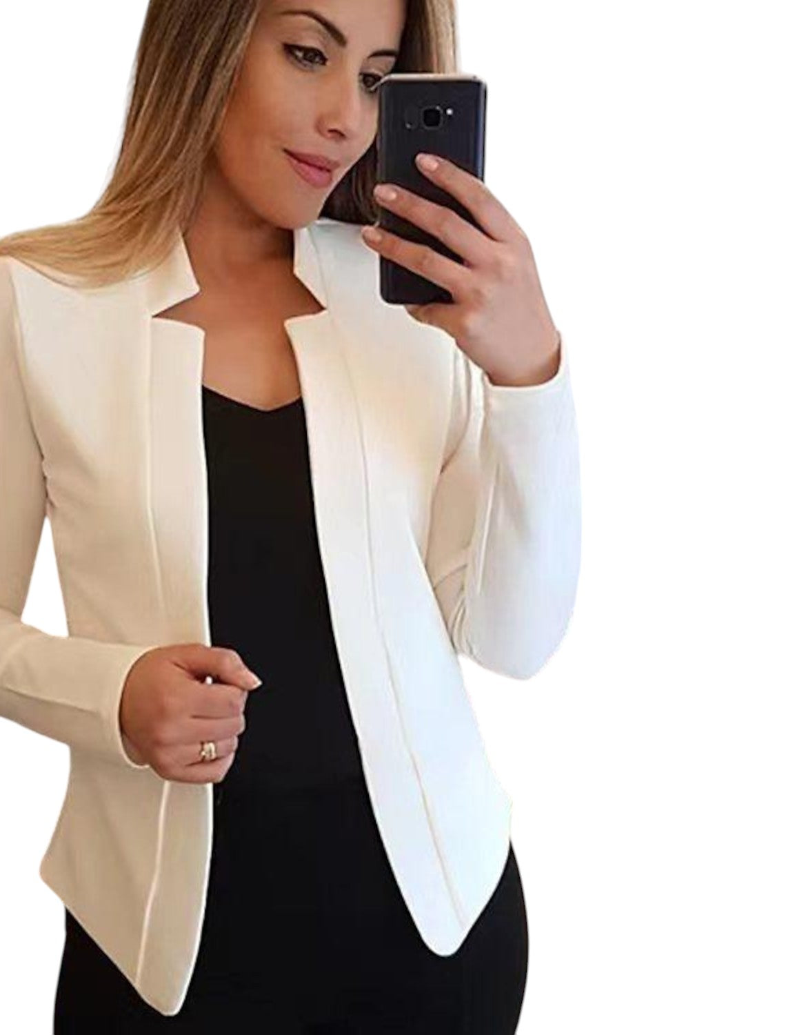 Nette Dames Blazer Met Open Voorkant