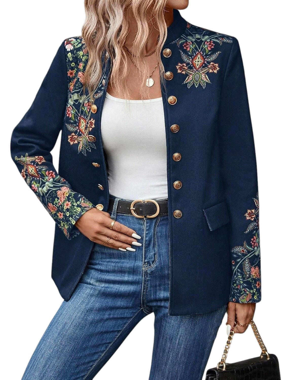 Stijlvol Dames Jasje Met Bloemenprint