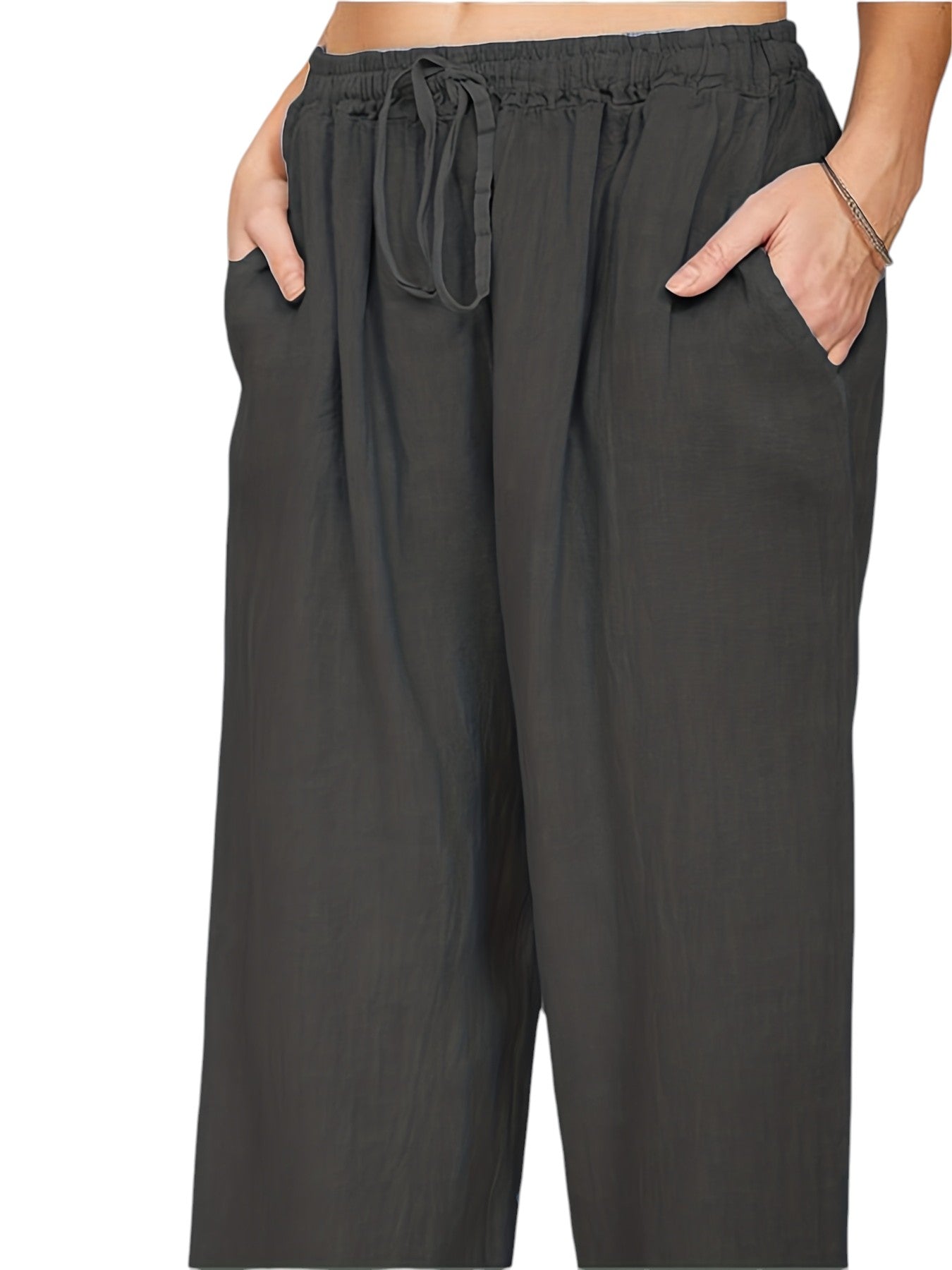 Wijde Dames Broek Met Hoge Taille