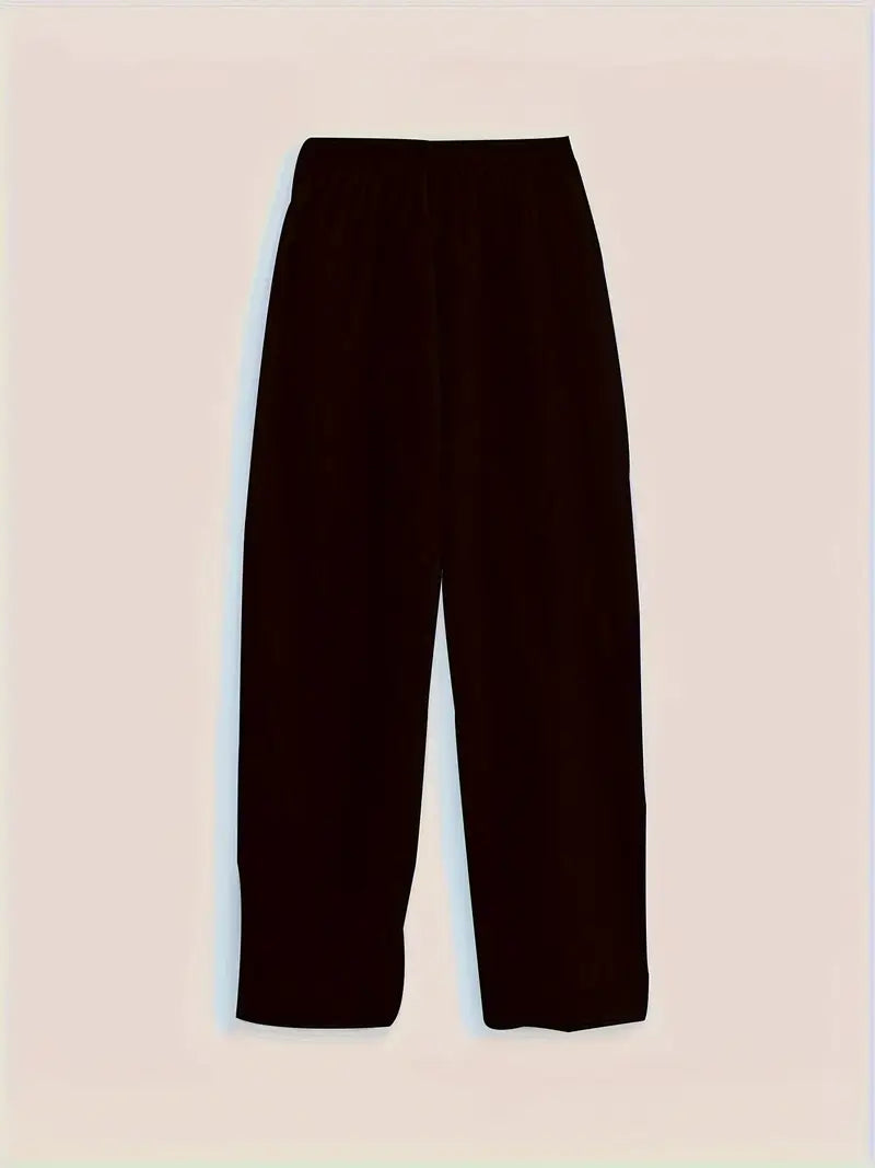 Dames Elastische Broek In Effen Kleuren