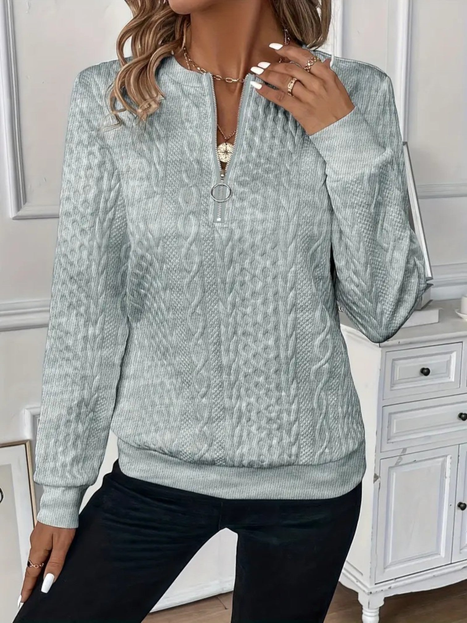 Vera | Dames Sweater Met Halve Rits