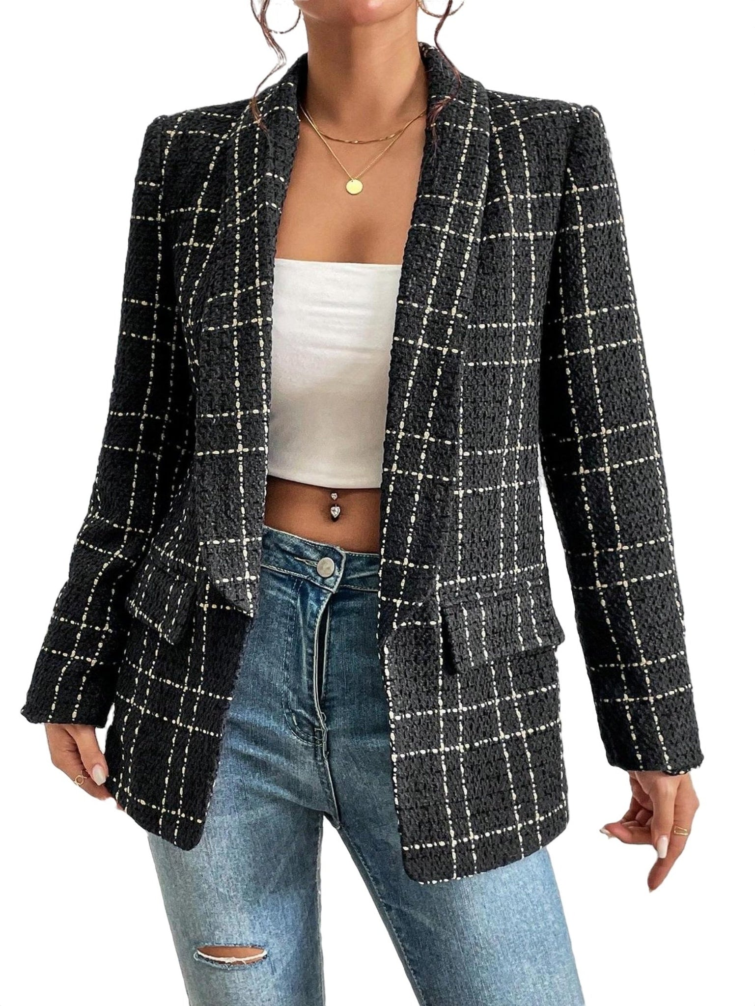 Geruite Dames Blazer Jas - Lucia