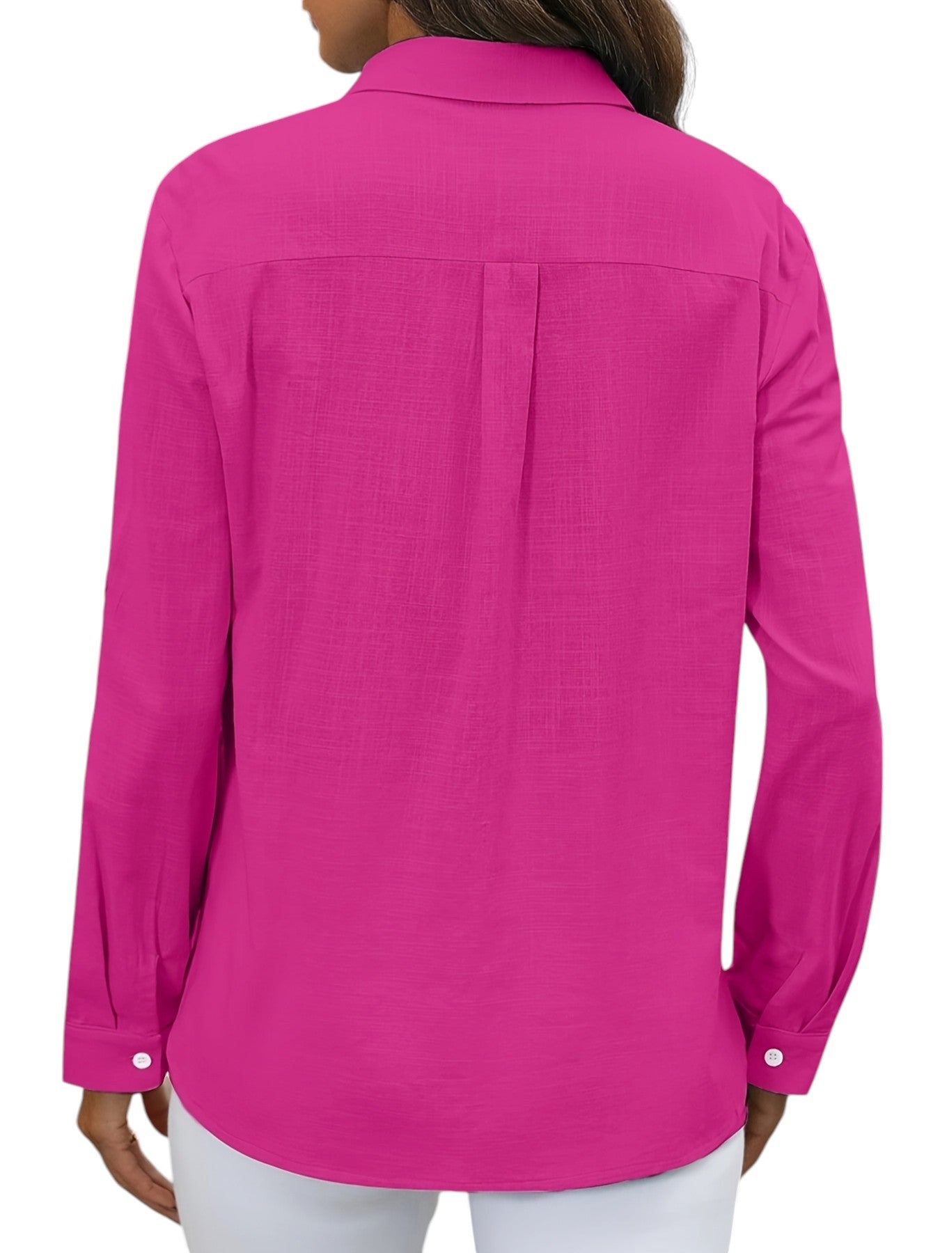 Linnen Dames Blouse In Effen Kleuren