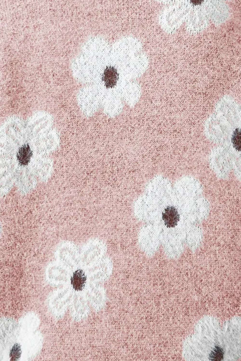 Zachte Sweater Met Halve Rits & Bloemenprint - Anna