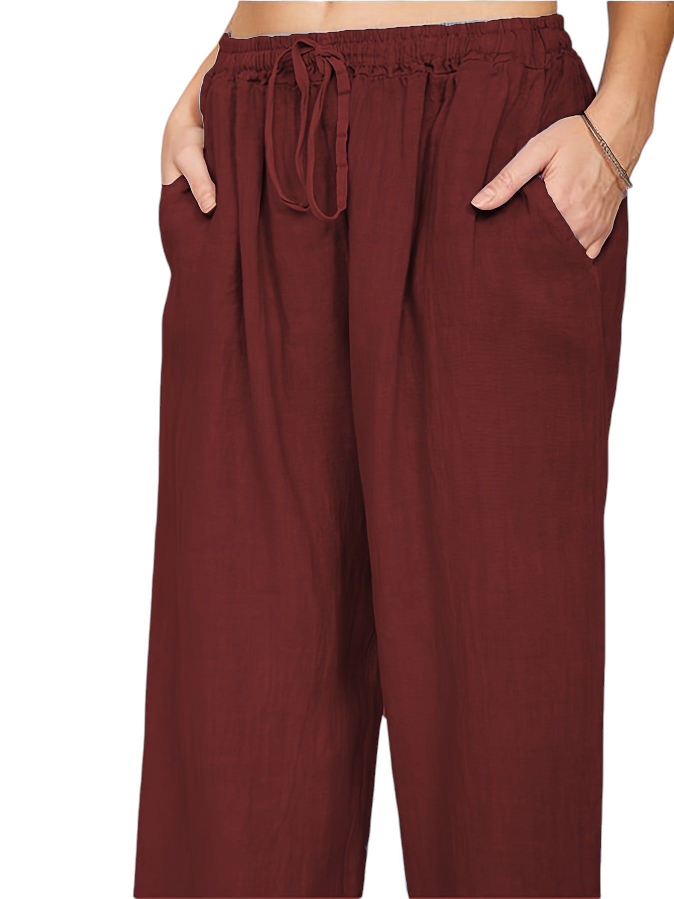 Wijde Dames Broek Met Hoge Taille