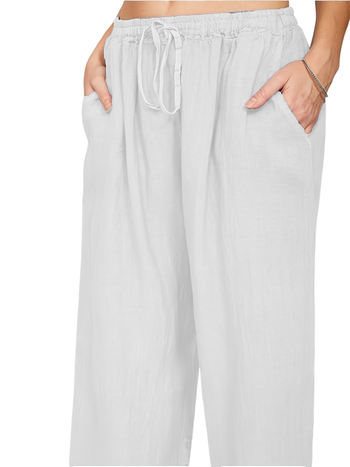 Wijde Dames Broek Met Hoge Taille