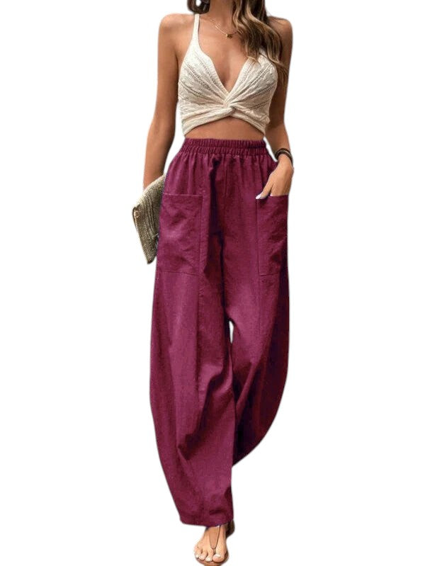 Wijde Dames Broek Met Stretch