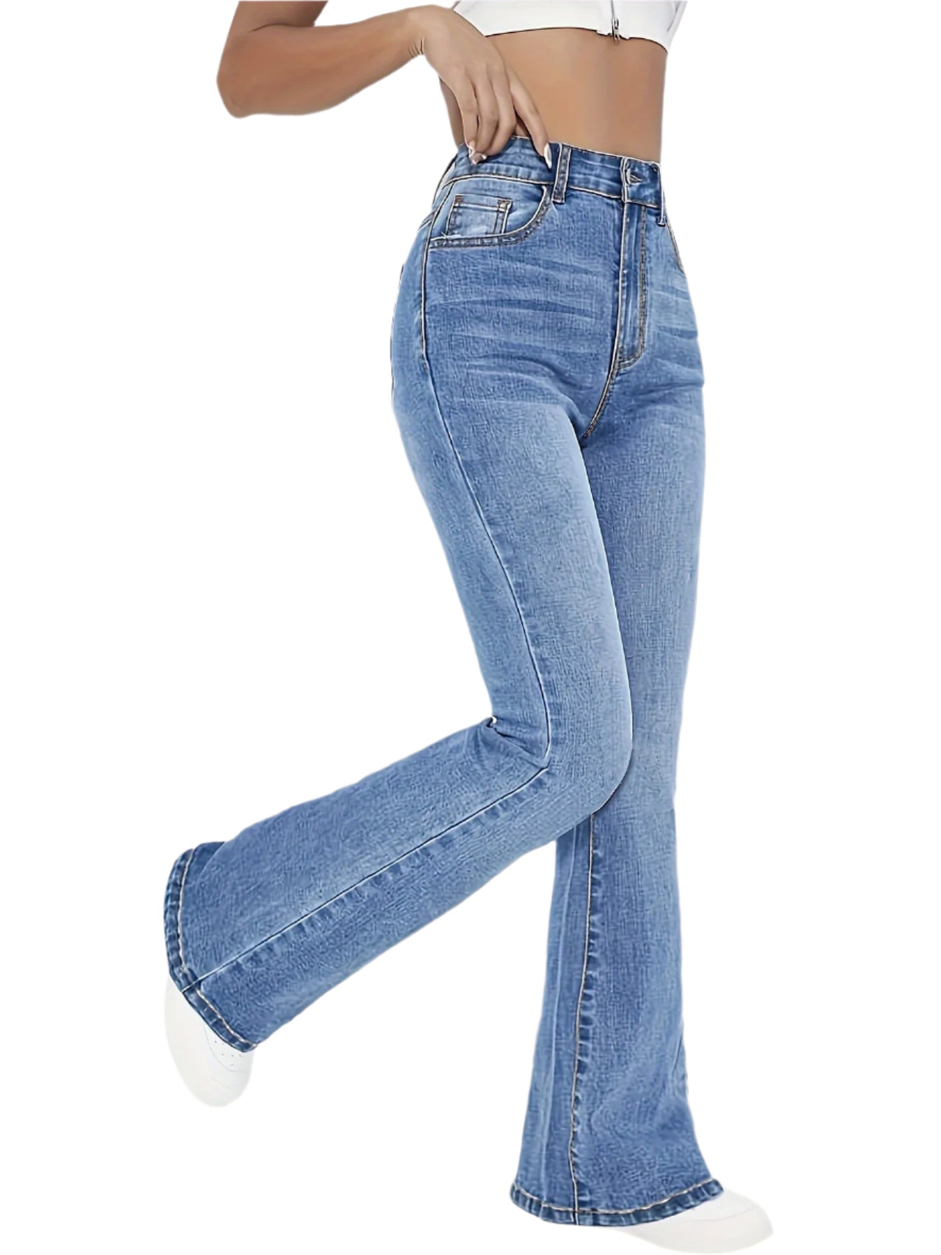 Modieuze Spijkerbroek Met Hoge Taille Dames
