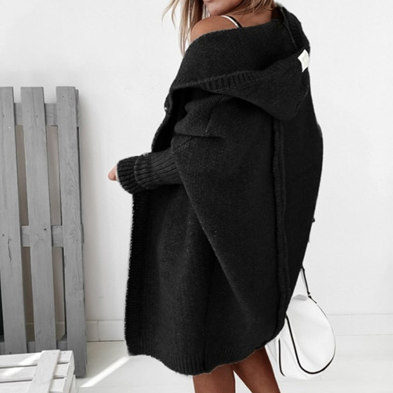Dames lang gebreid vest | Oversized
