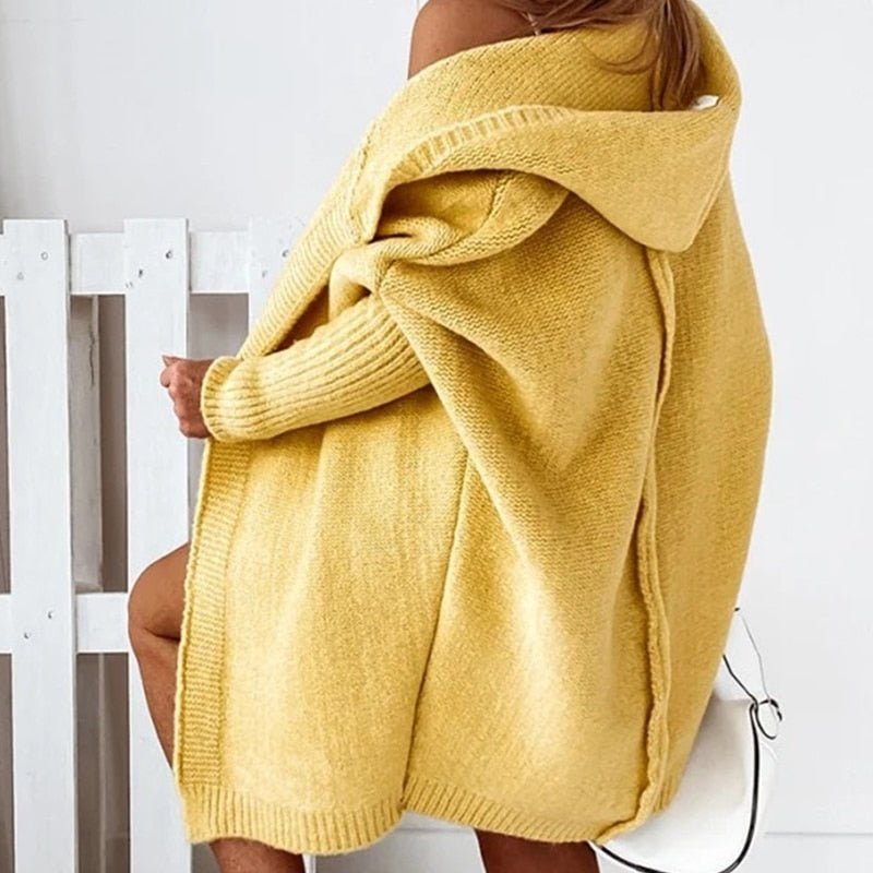 Dames lang gebreid vest | Oversized