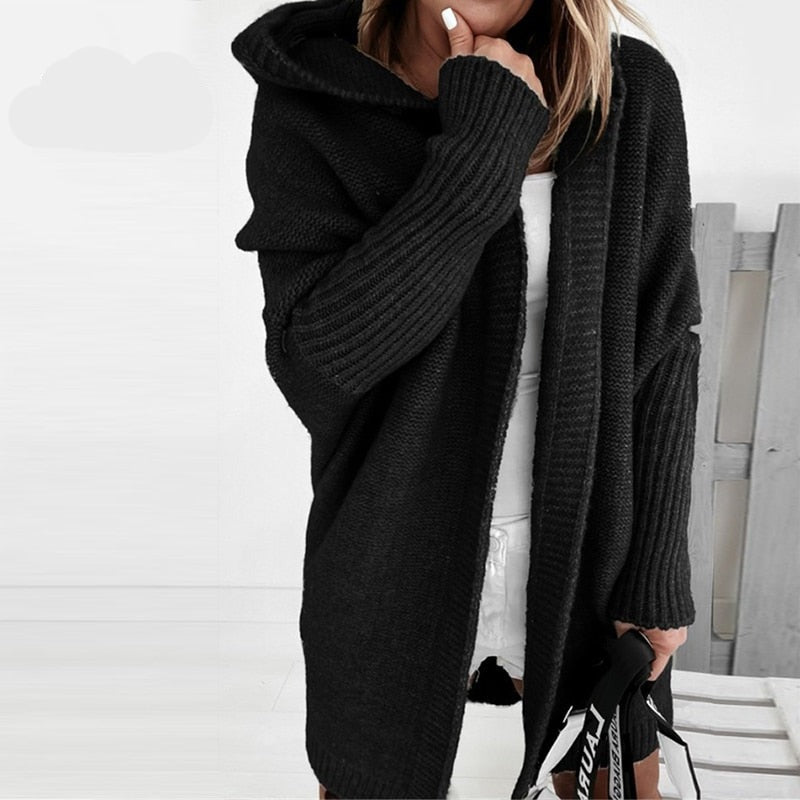 Dames lang gebreid vest | Oversized
