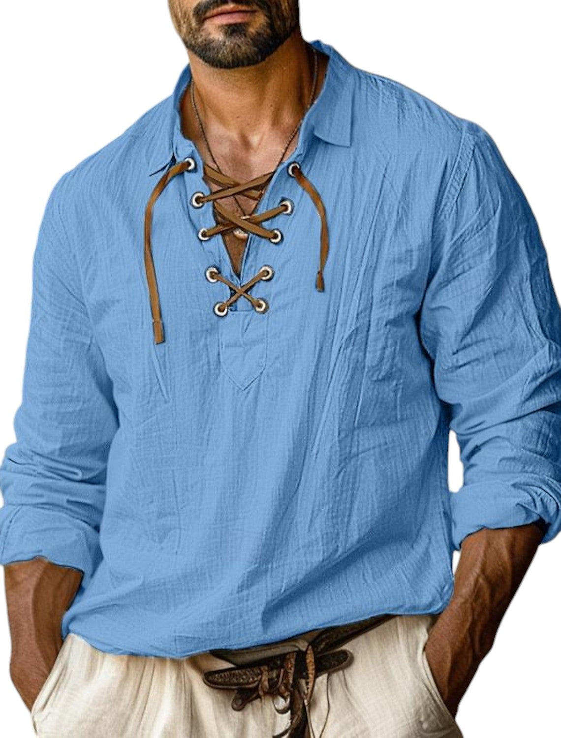 Linnen Zomer Shirt Met Lange Mouwen