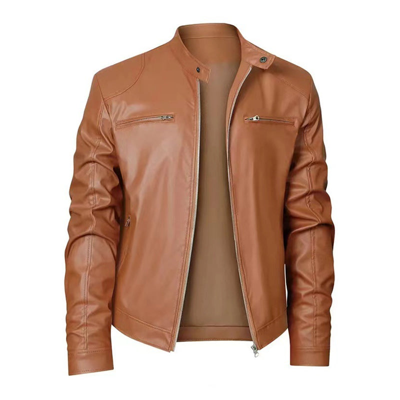 Zwarte Leren Slim Fit Jas Voor Heren - Steve