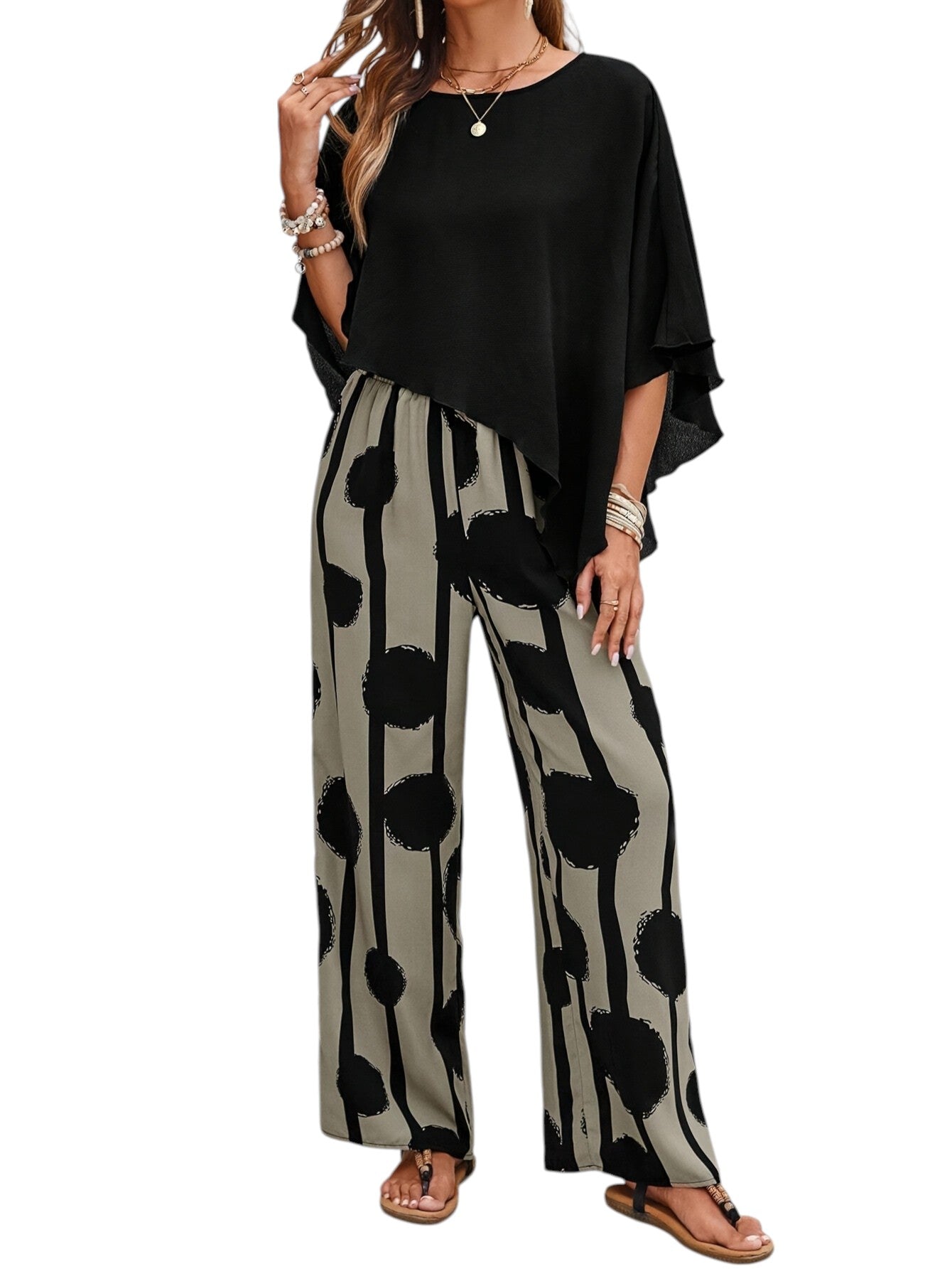 2-Delige Zomer Set Losse Top & Wijde Broek
