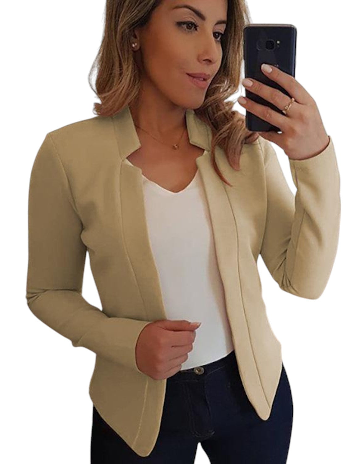 Nette Dames Blazer Met Open Voorkant