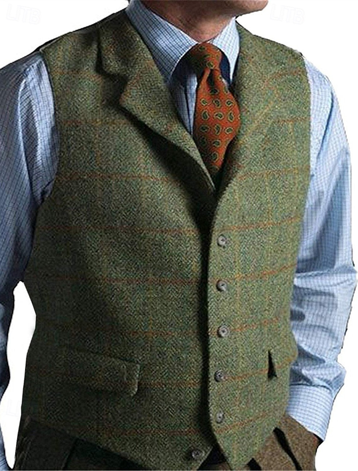 Gilet Geruit Regular Fit Heren