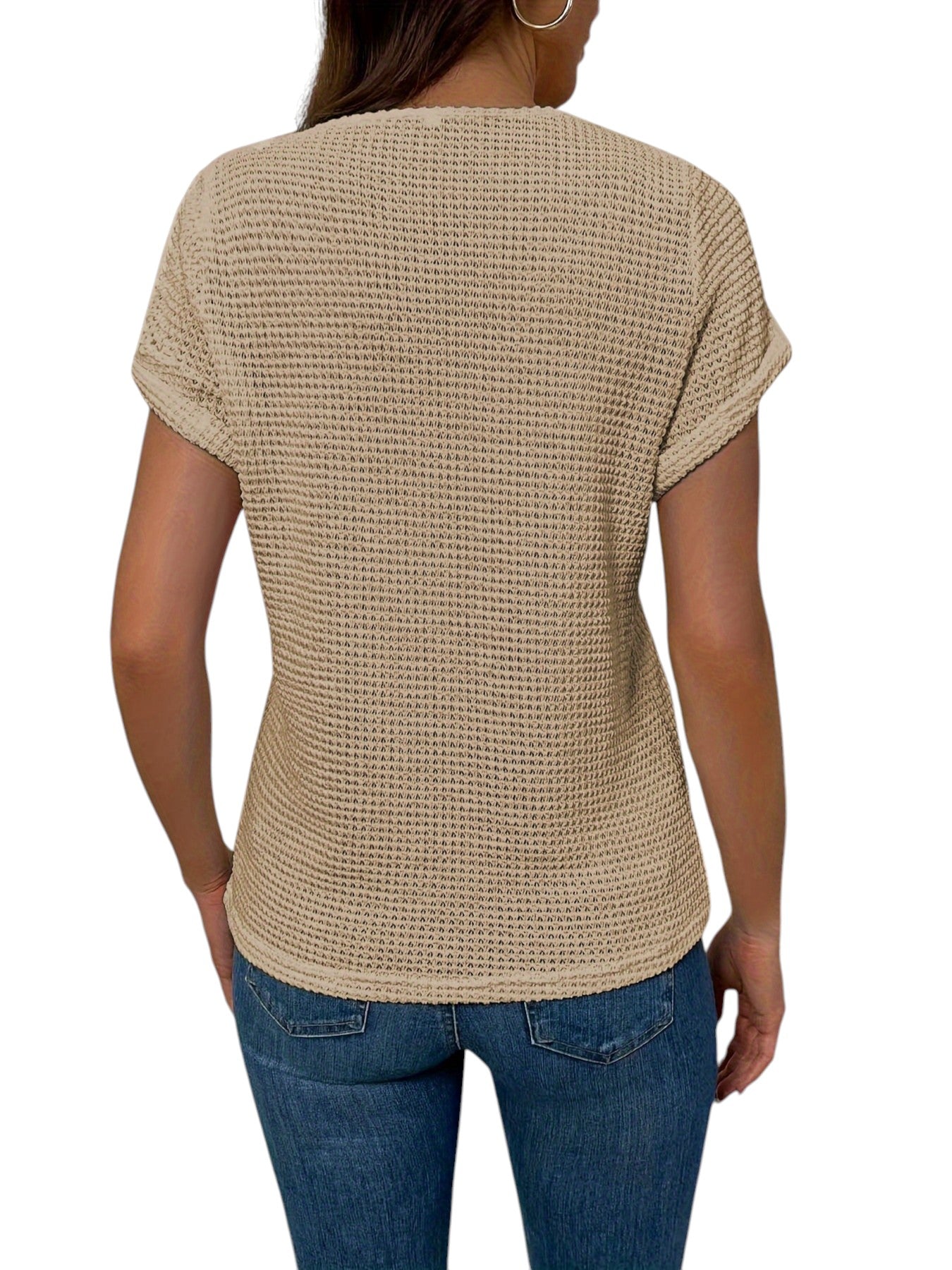 Zomerse Dames Top Met Korte Mouwen