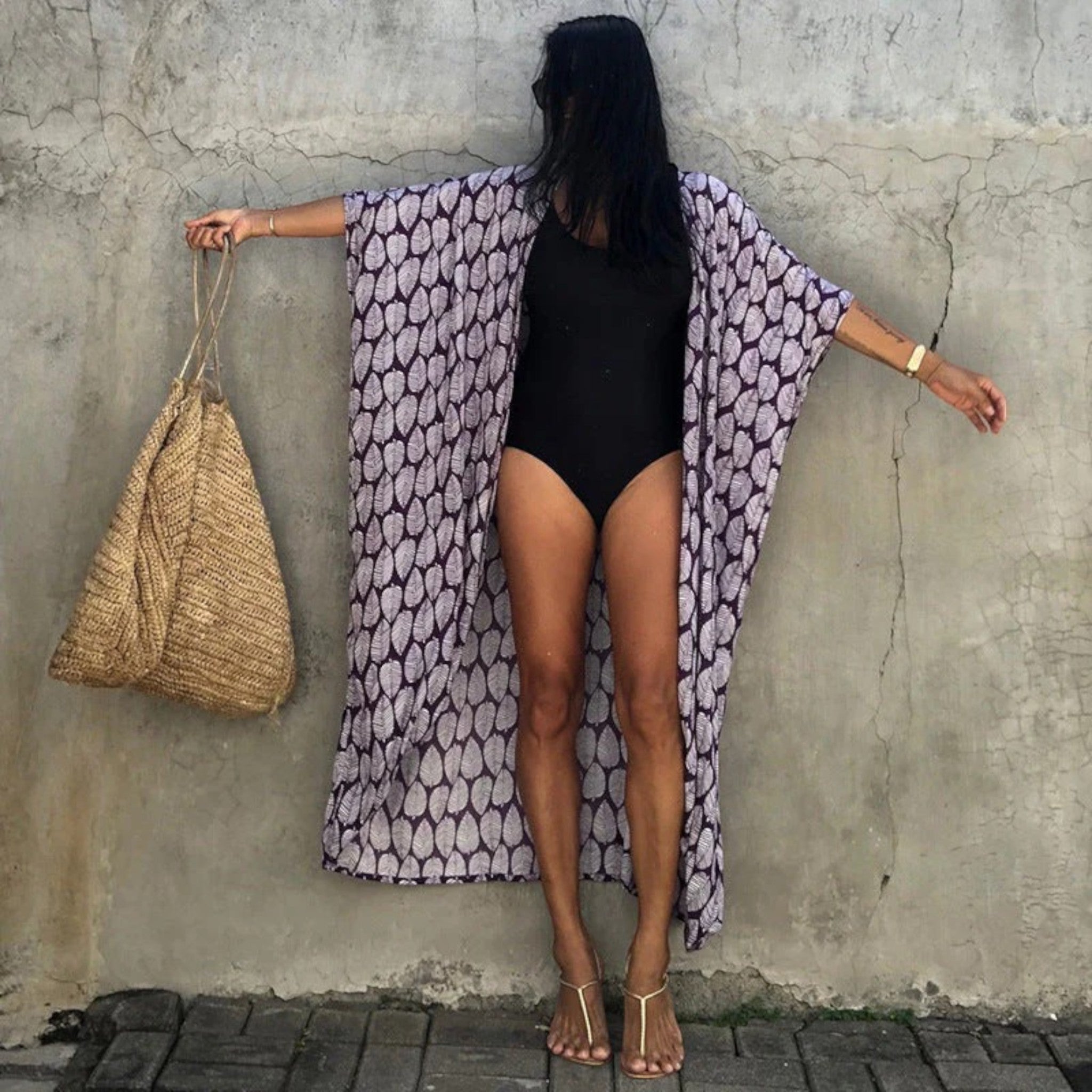 Kimono Strandjurk Met Tie-dye Print