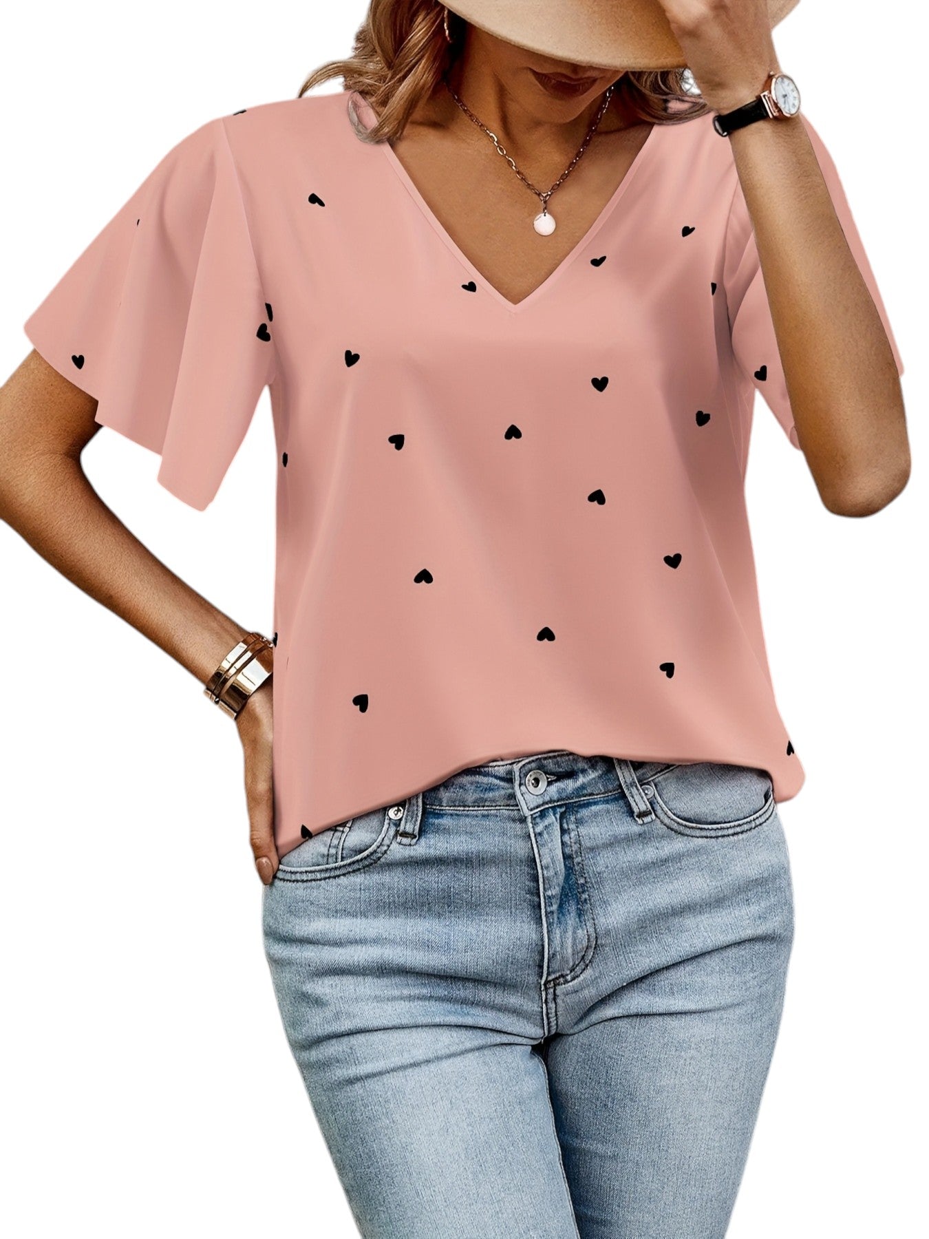 Zomerse Top Met Harten Print