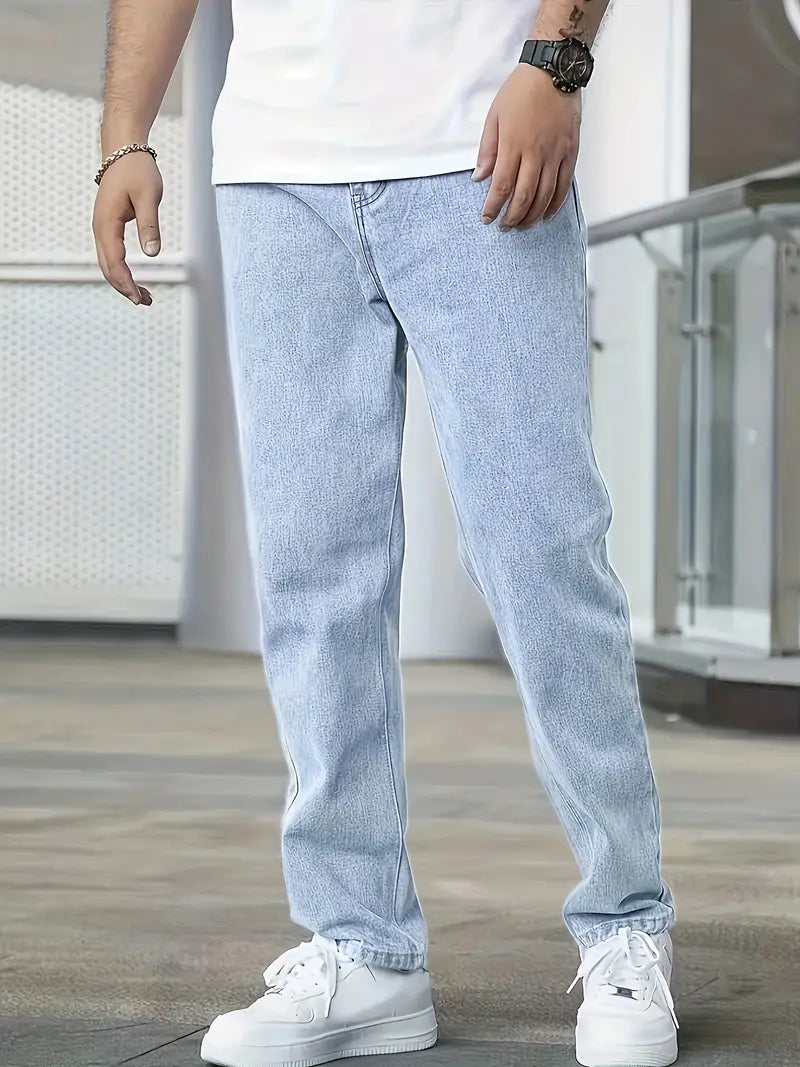 Casual Straight Leg Lichte Washed Heren Jeans - Velanza